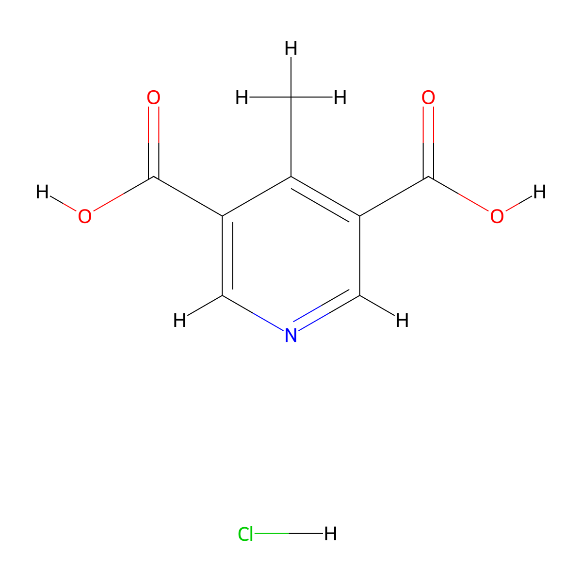4-Methylpyridine-3,5-dicarboxylicacidhydrochloride molecular structure, CAS 2155852-72-3