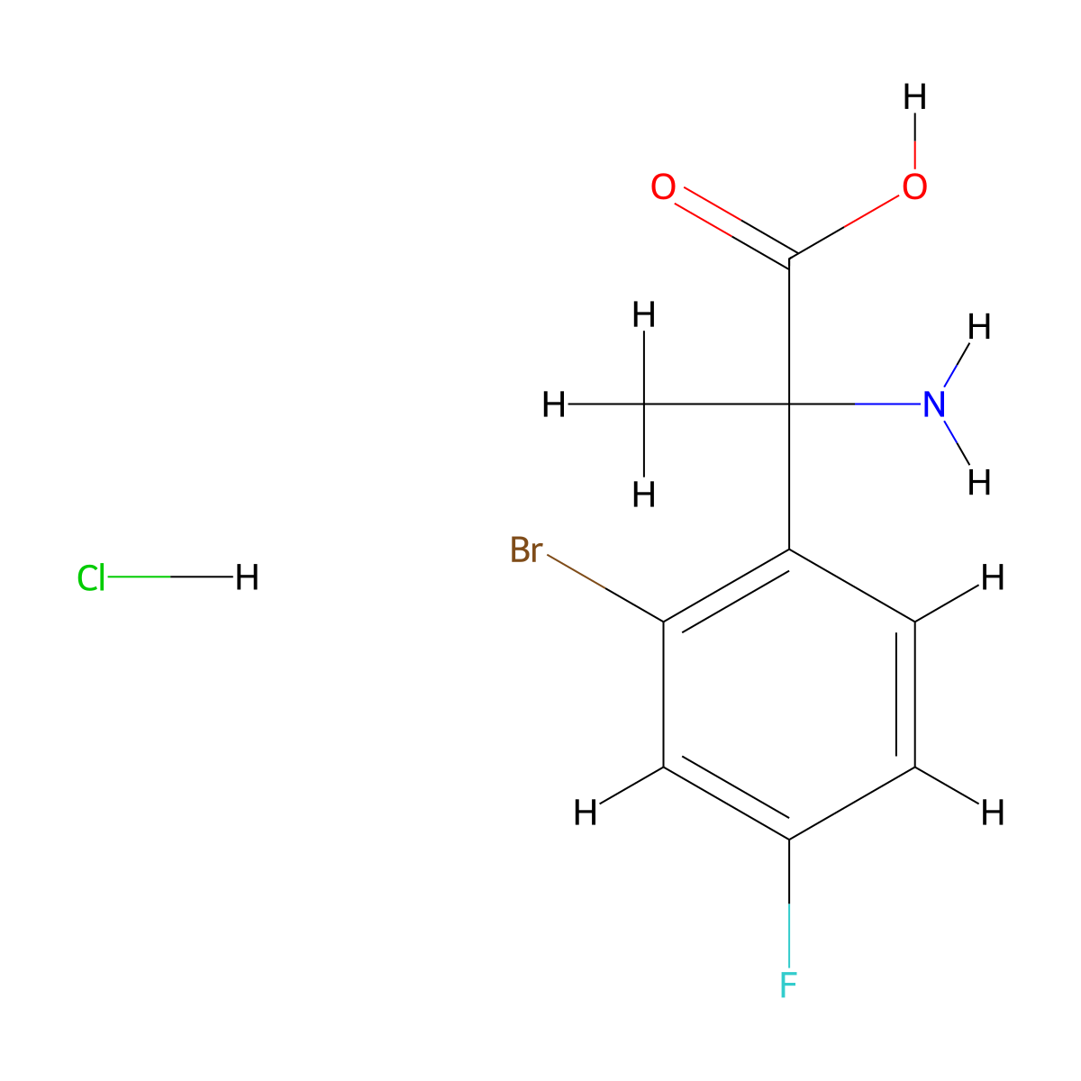 2-Amino-2-(2-bromo-4-fluorophenyl)propanoic acid hydrochloride molecular structure, CAS 2155852-74-5