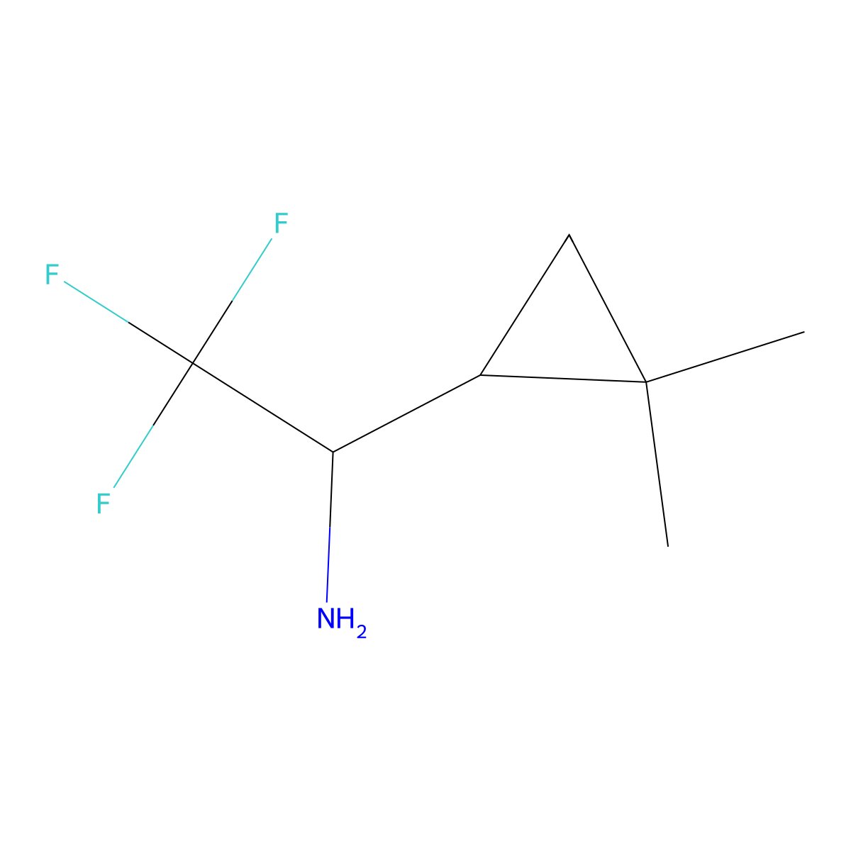 1-(2,2-Dimethylcyclopropyl)-2,2,2-trifluoroethan-1-amine molecular structure, CAS 2155852-79-0
