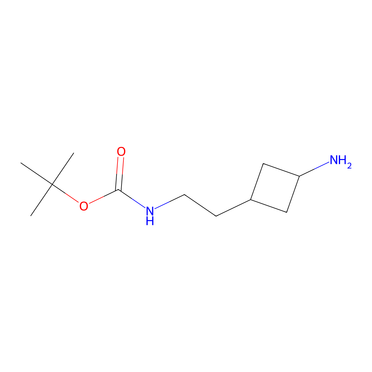 tert-butyl N-(2-(3-aminocyclobutyl)ethyl)carbamate molecular structure, CAS 2155852-84-7