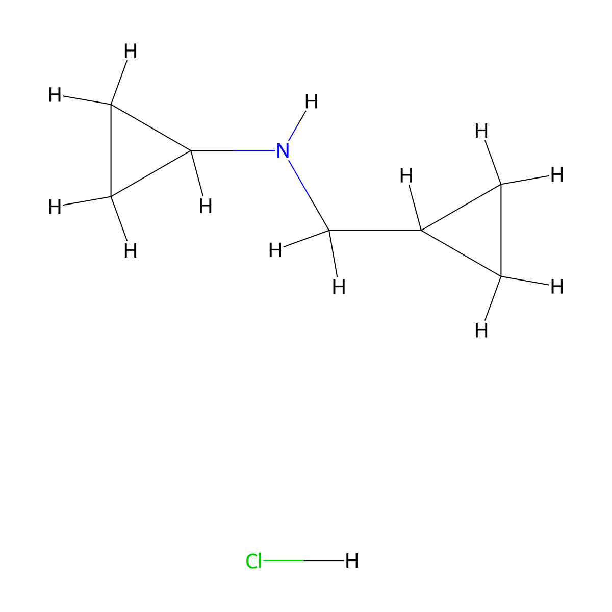 N-(cyclopropylmethyl)cyclopropanamine hydrochloride molecular structure, CAS 2155852-92-7