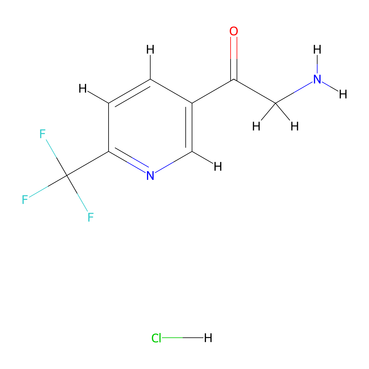 2-Amino-1-[6-(trifluoromethyl)pyridin-3-yl]ethan-1-one hydrochloride molecular structure, CAS 2155852-94-9