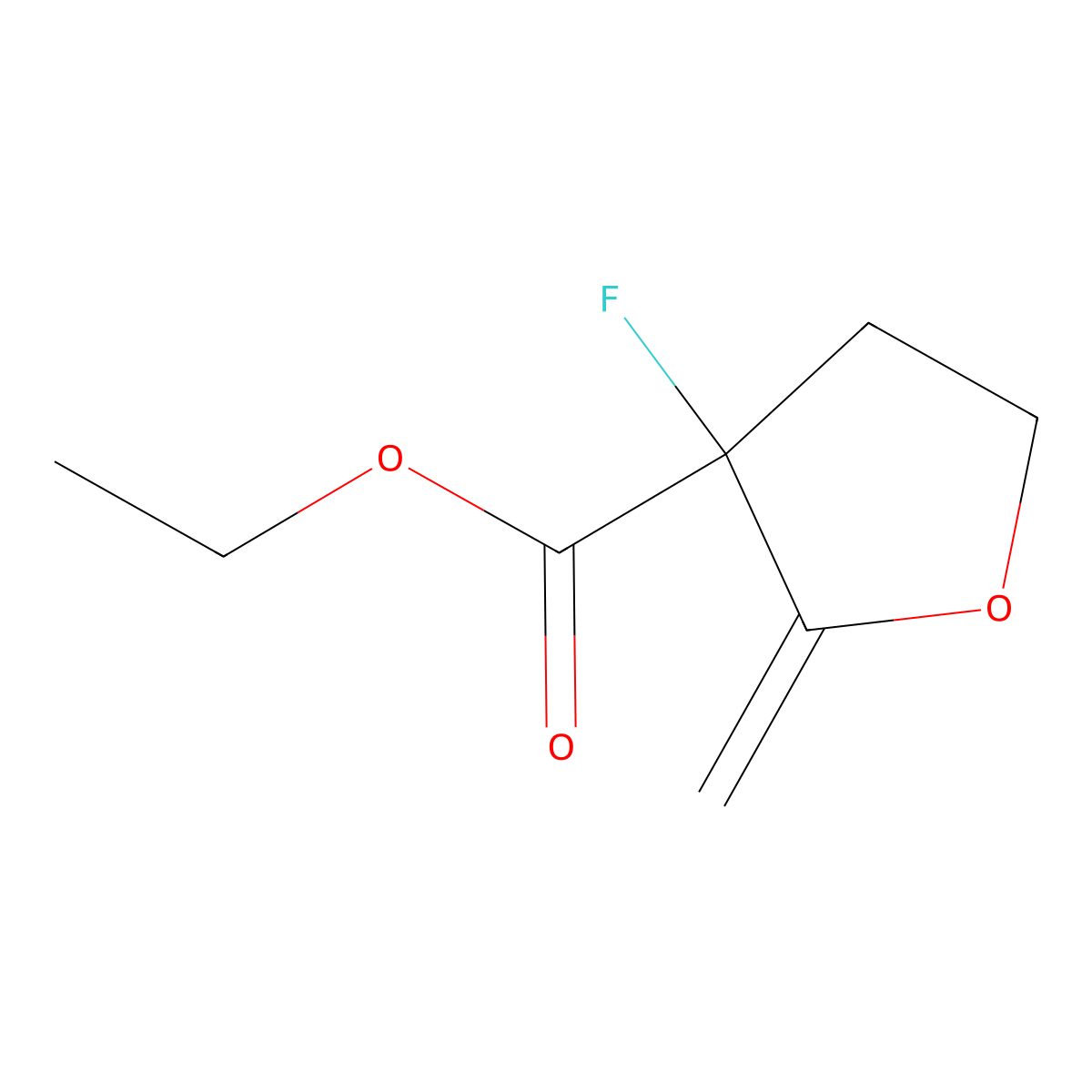 Ethyl 3-fluoro-2-methylideneoxolane-3-carboxylate molecular structure, CAS 2155852-95-0