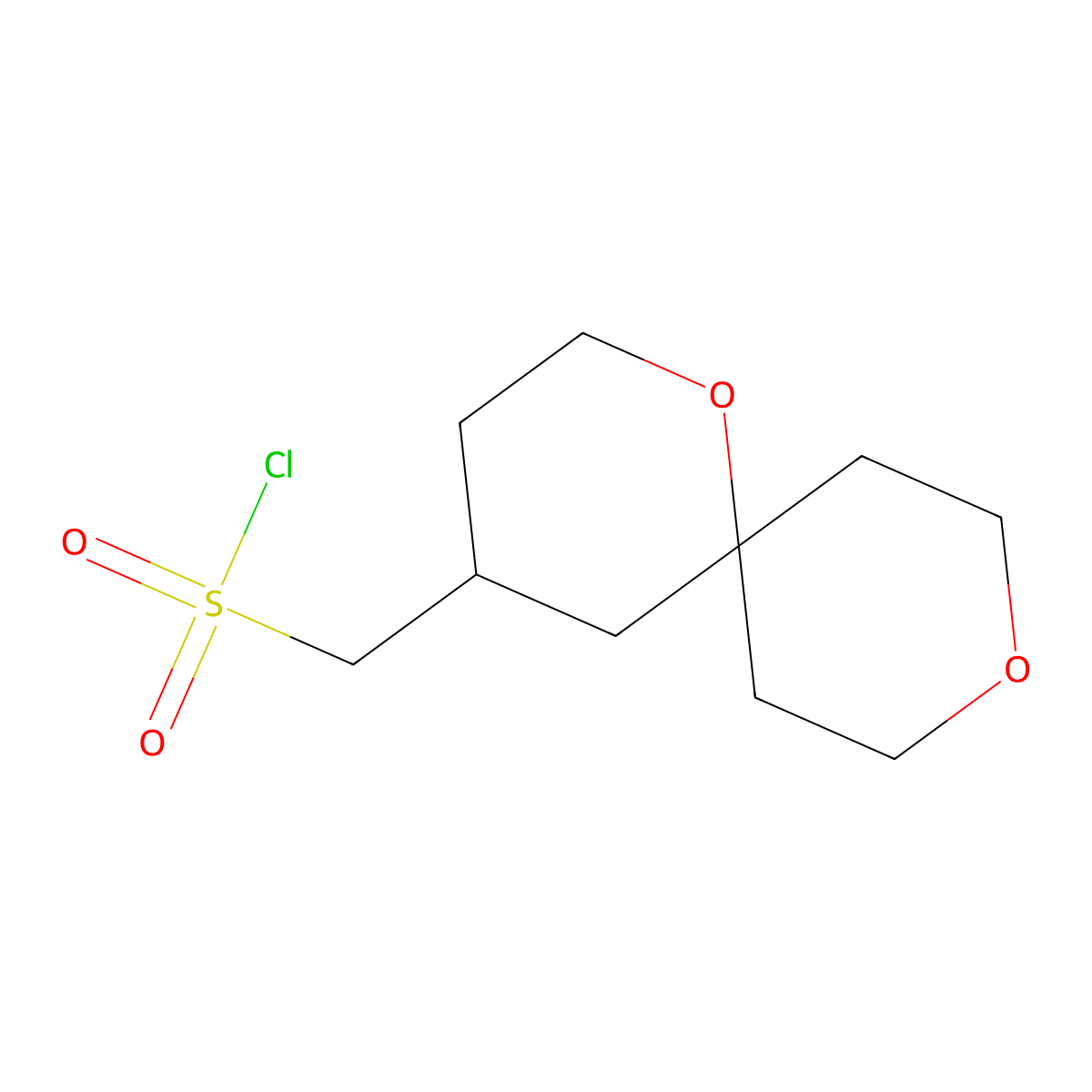 (1,9-Dioxaspiro(5.5)undecan-4-yl)methanesulfonyl chloride molecular structure, CAS 2155852-98-3