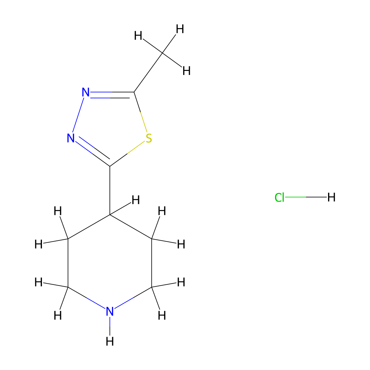 4-(5-Methyl-1,3,4-thiadiazol-2-yl)piperidine hydrochloride molecular structure, CAS 2155853-01-1