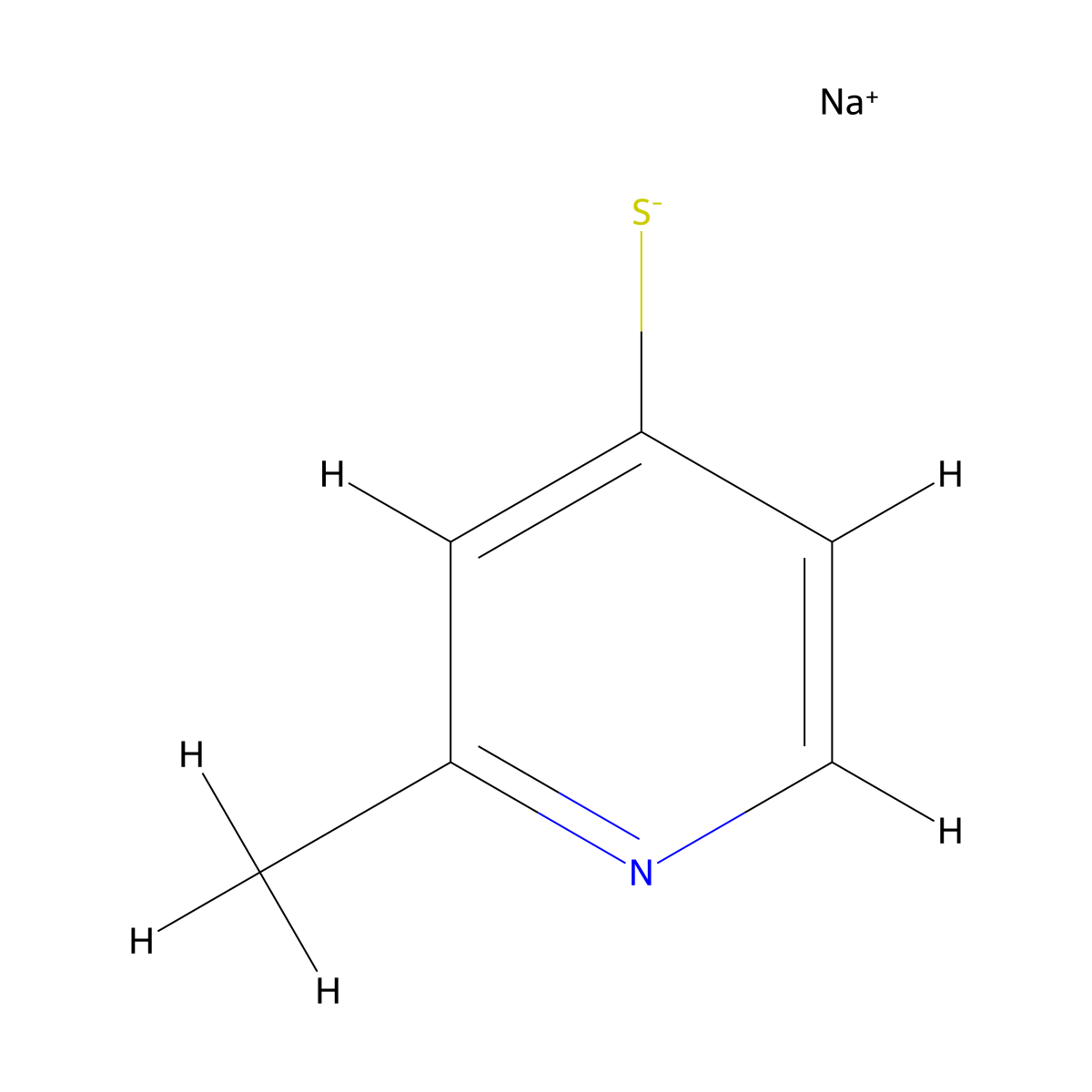 Sodium (2-methylpyridin-4-yl)sulfanide molecular structure, CAS 2155853-07-7