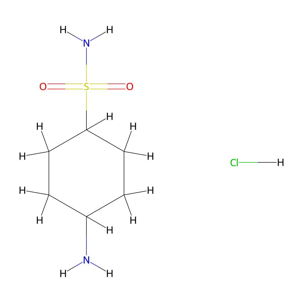 4-Aminocyclohexane-1-sulfonamide hydrochloride molecular structure, CAS 2155853-10-2