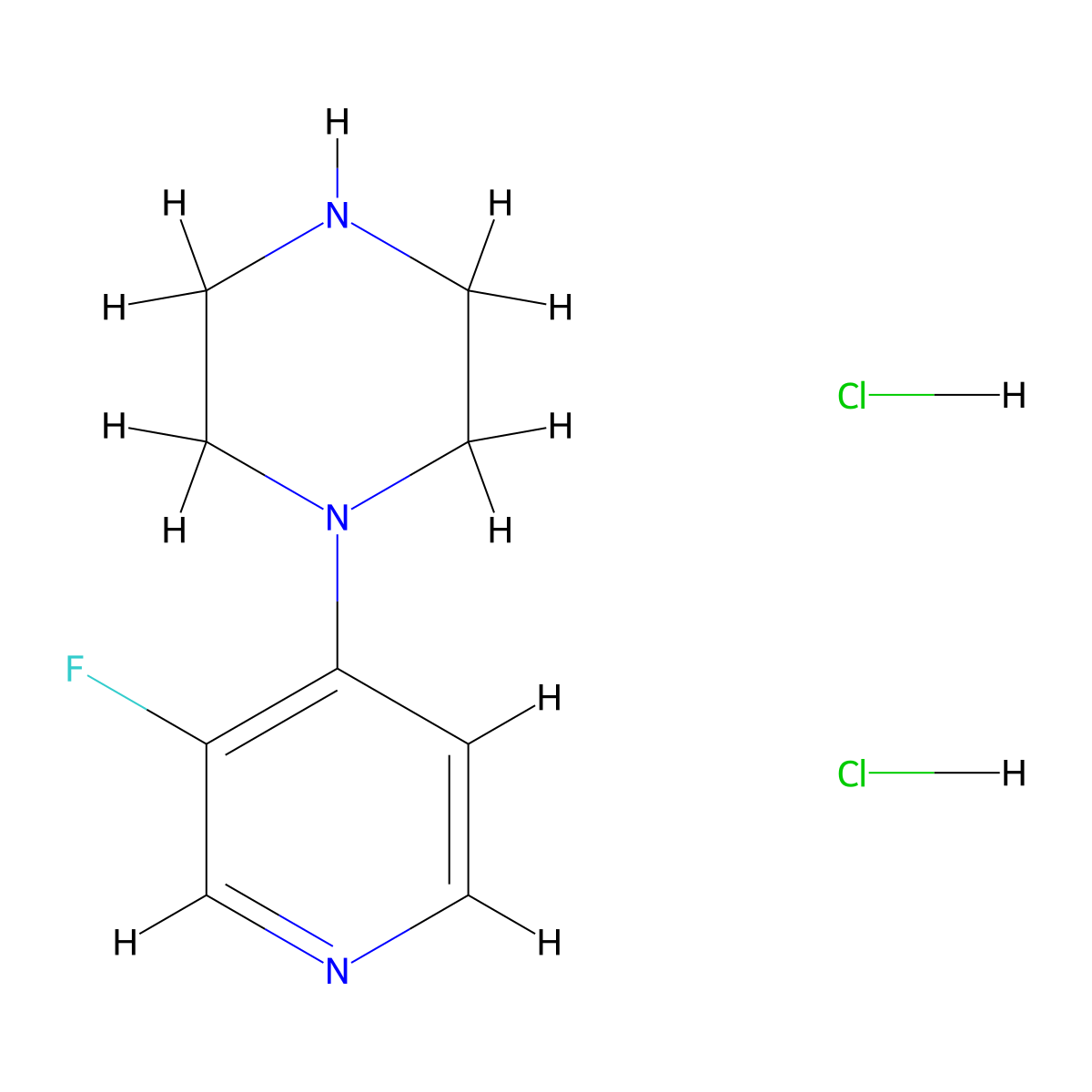 1-(3-Fluoropyridin-4-yl)piperazine dihydrochloride molecular structure, CAS 2155853-13-5