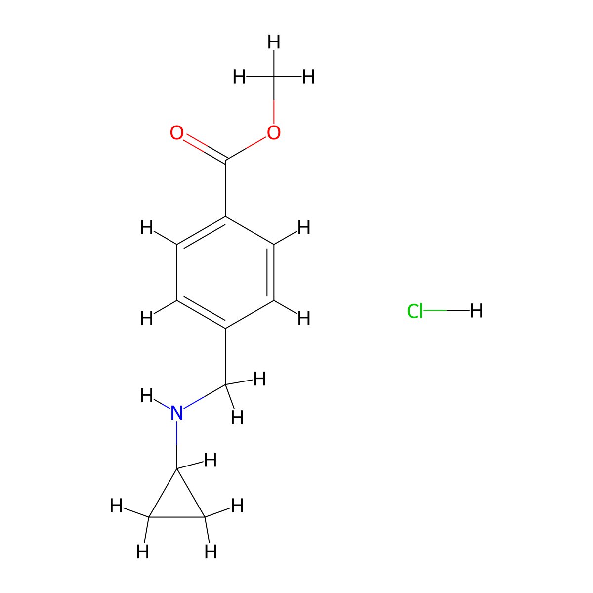 Methyl 4-[(cyclopropylamino)methyl]benzoate hydrochloride molecular structure, CAS 2155853-15-7