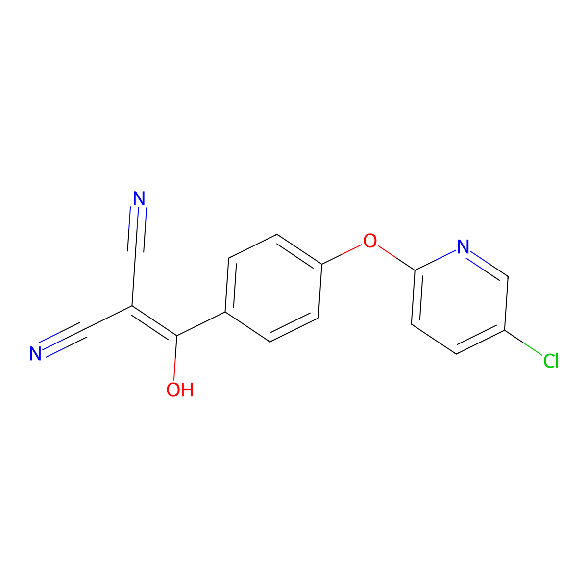 2-((4-((5-Chloropyridin-2-yl)oxy)phenyl)(hydroxy)methylene)malononitrile molecular structure, CAS 2155853-18-0