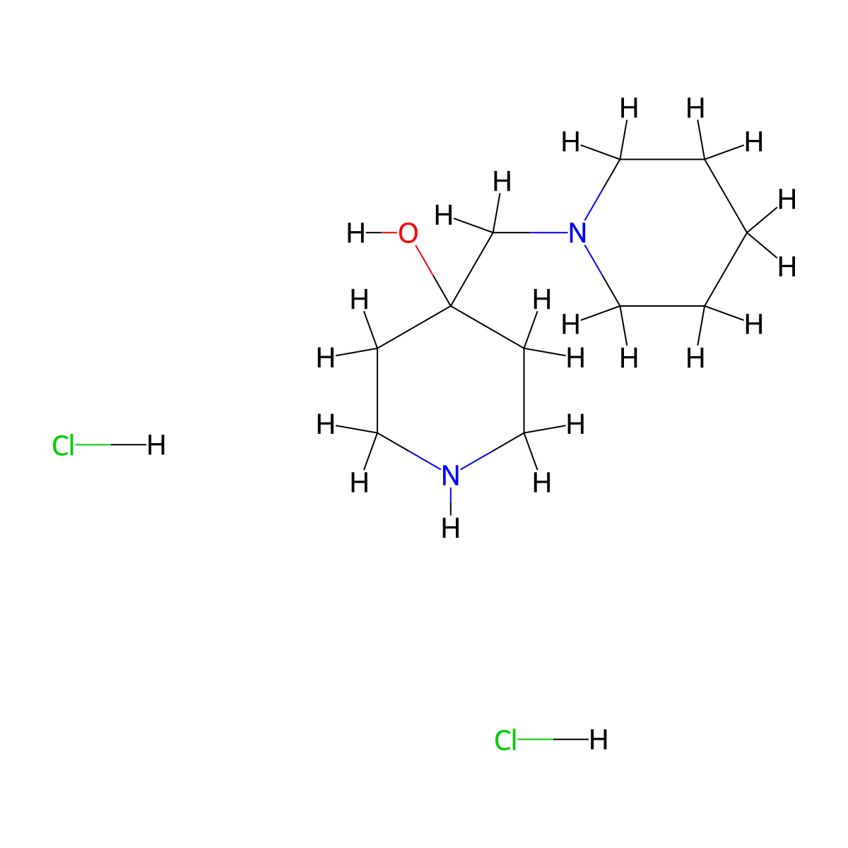 4-[(Piperidin-1-yl)methyl]piperidin-4-ol dihydrochloride molecular structure, CAS 2155854-91-2