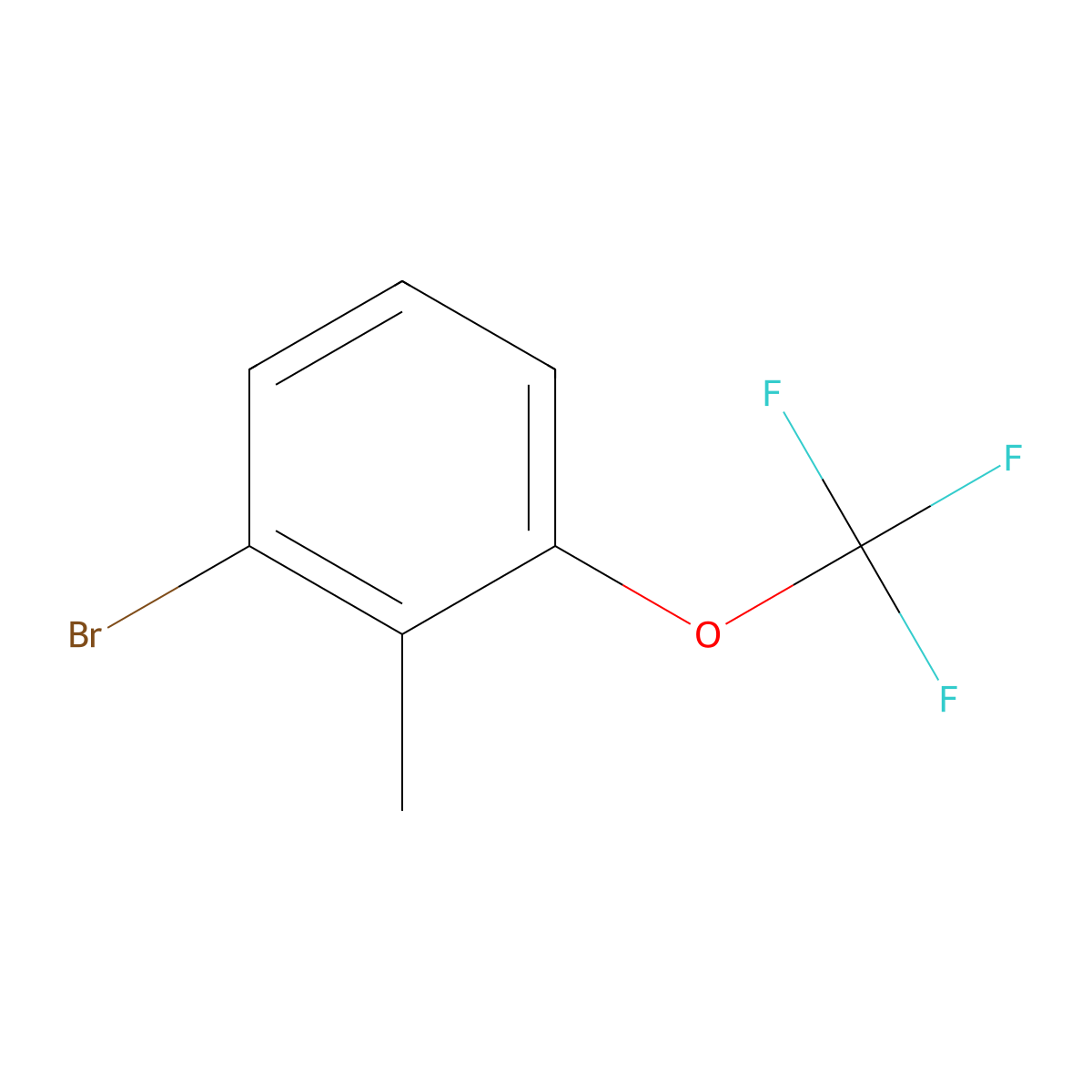 1-Bromo-2-methyl-3-(trifluoromethoxy)benzene molecular structure, CAS 2155854-99-0