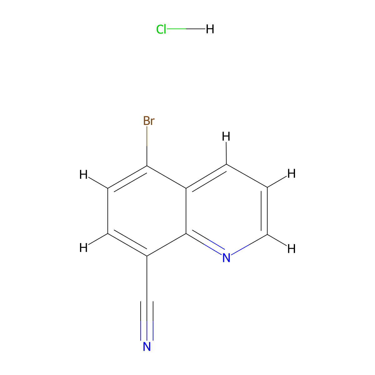 5-Bromoquinoline-8-carbonitrile hydrochloride molecular structure, CAS 2155855-06-2