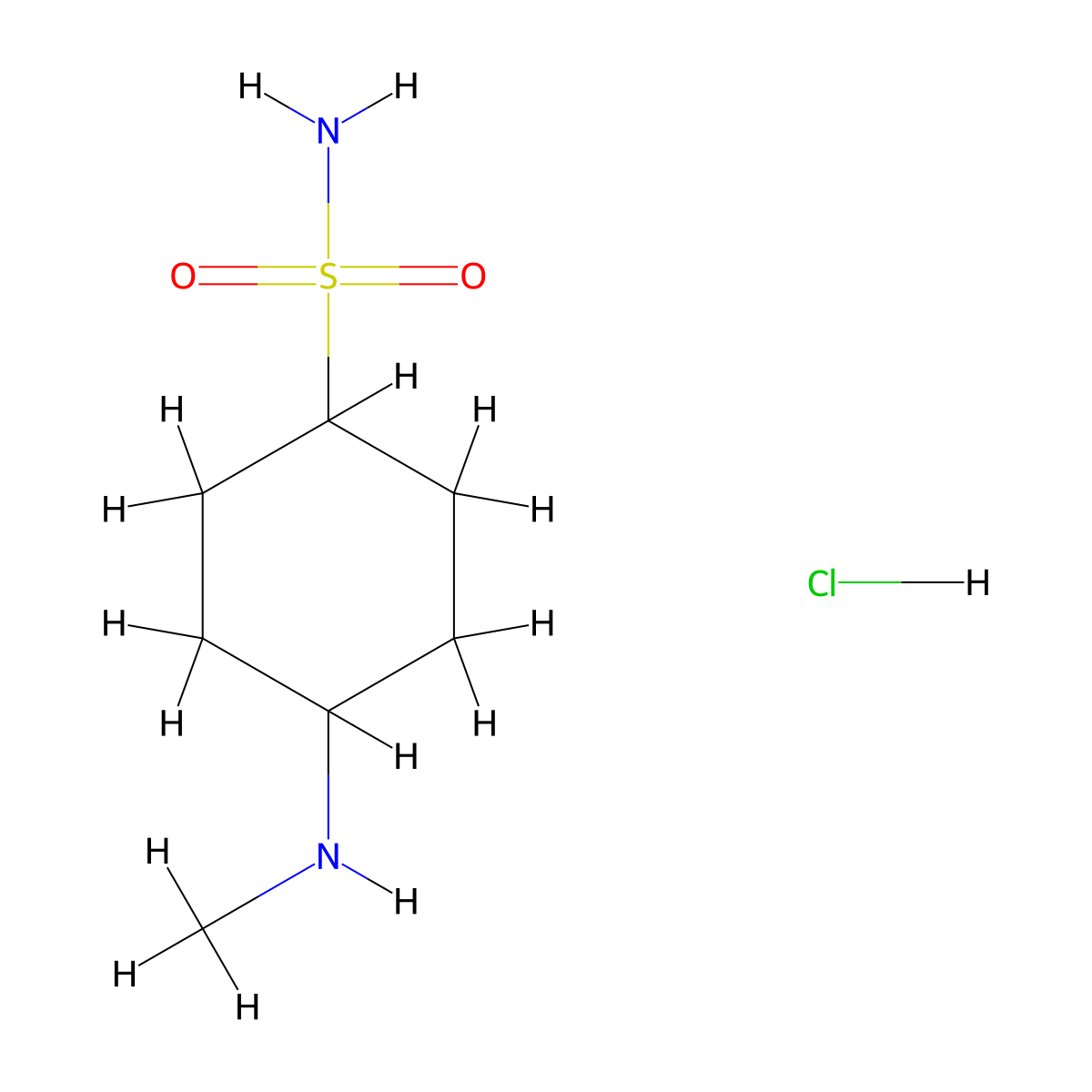 4-(Methylamino)cyclohexane-1-sulfonamide hydrochloride molecular structure, CAS 2155855-09-5