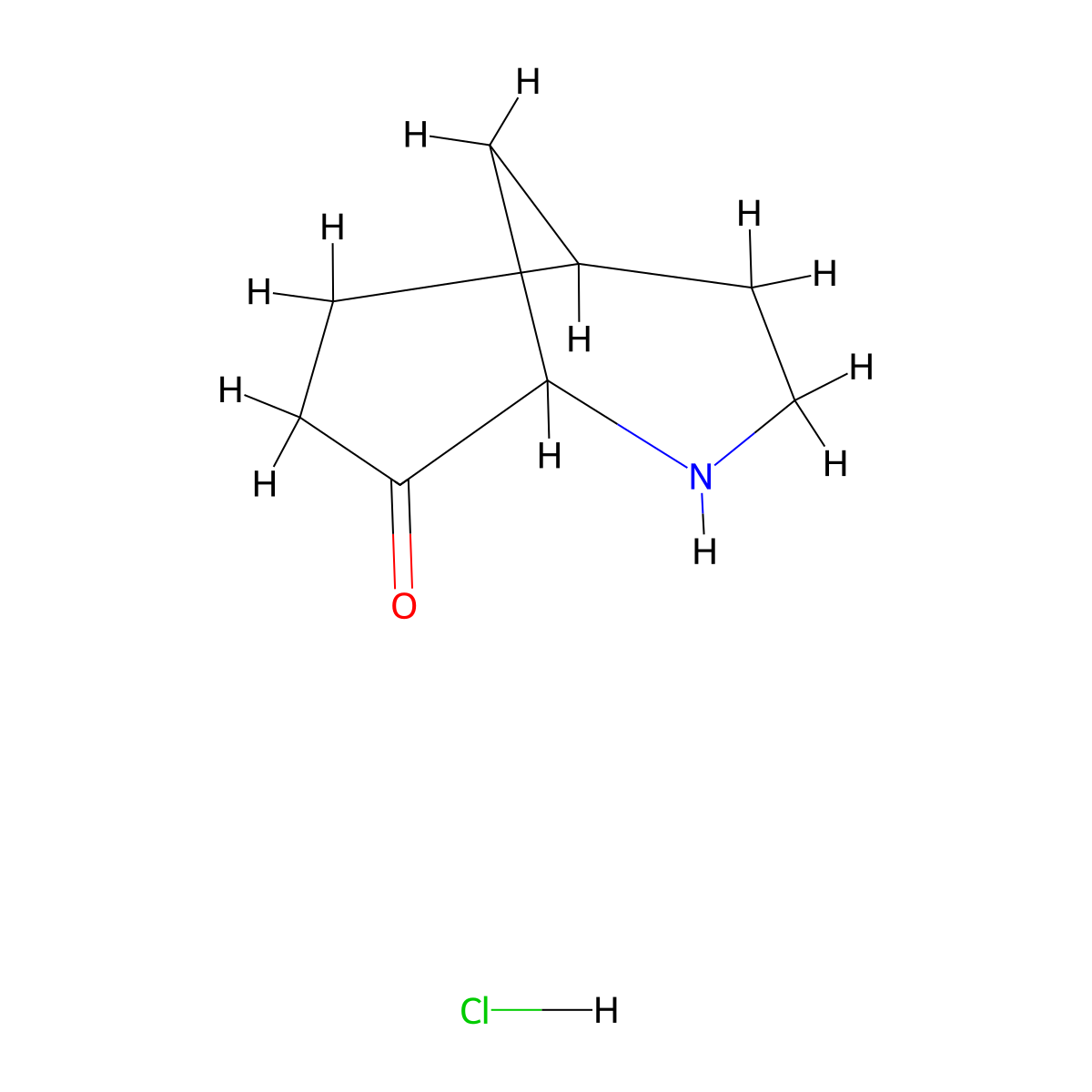 2-Azabicyclo[3.3.1]nonan-8-one hydrochloride molecular structure, CAS 2155855-17-5