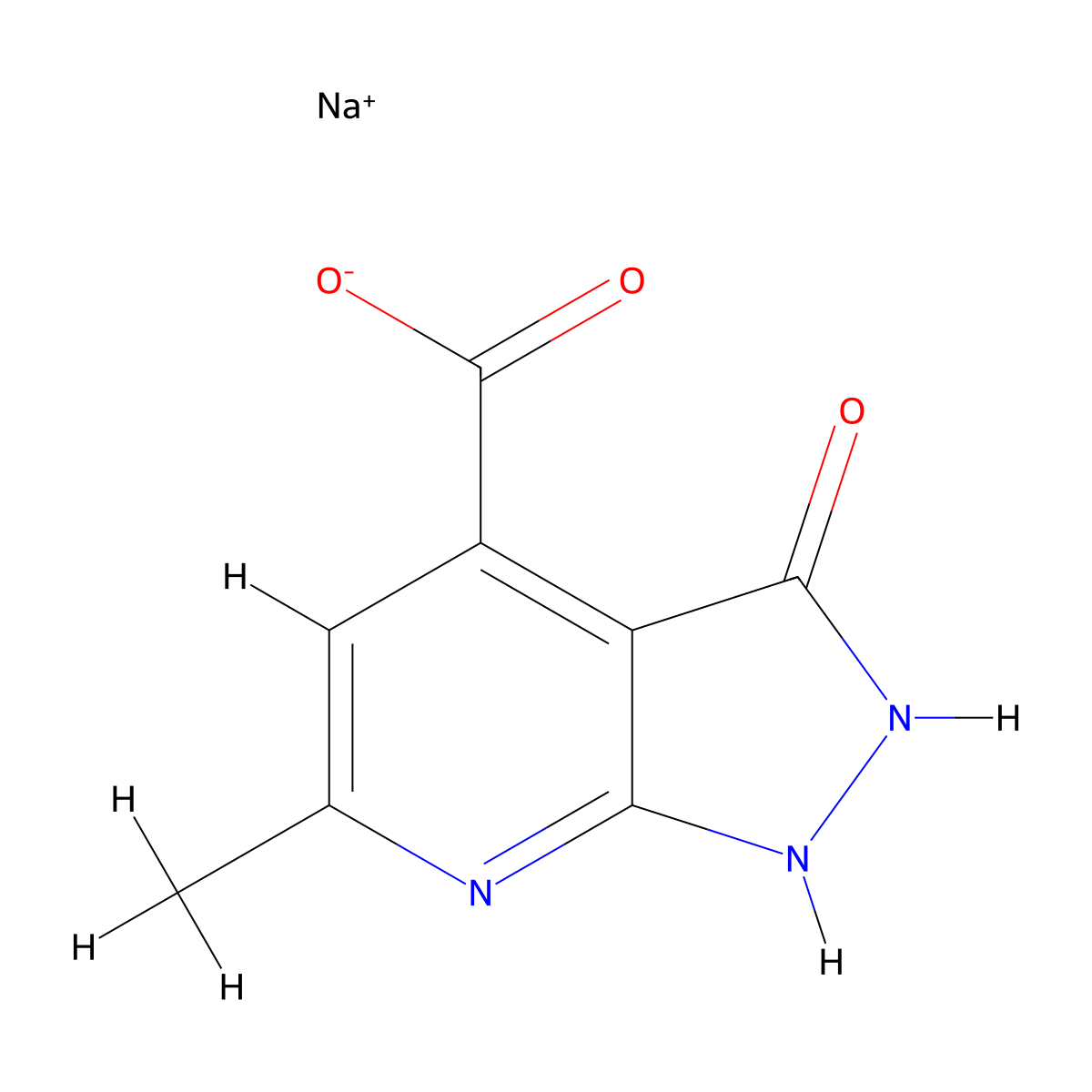 sodium 6-methyl-3-oxo-1H,2H,3H-pyrazolo[3,4-b]pyridine-4-carboxylate molecular structure, CAS 2155855-19-7