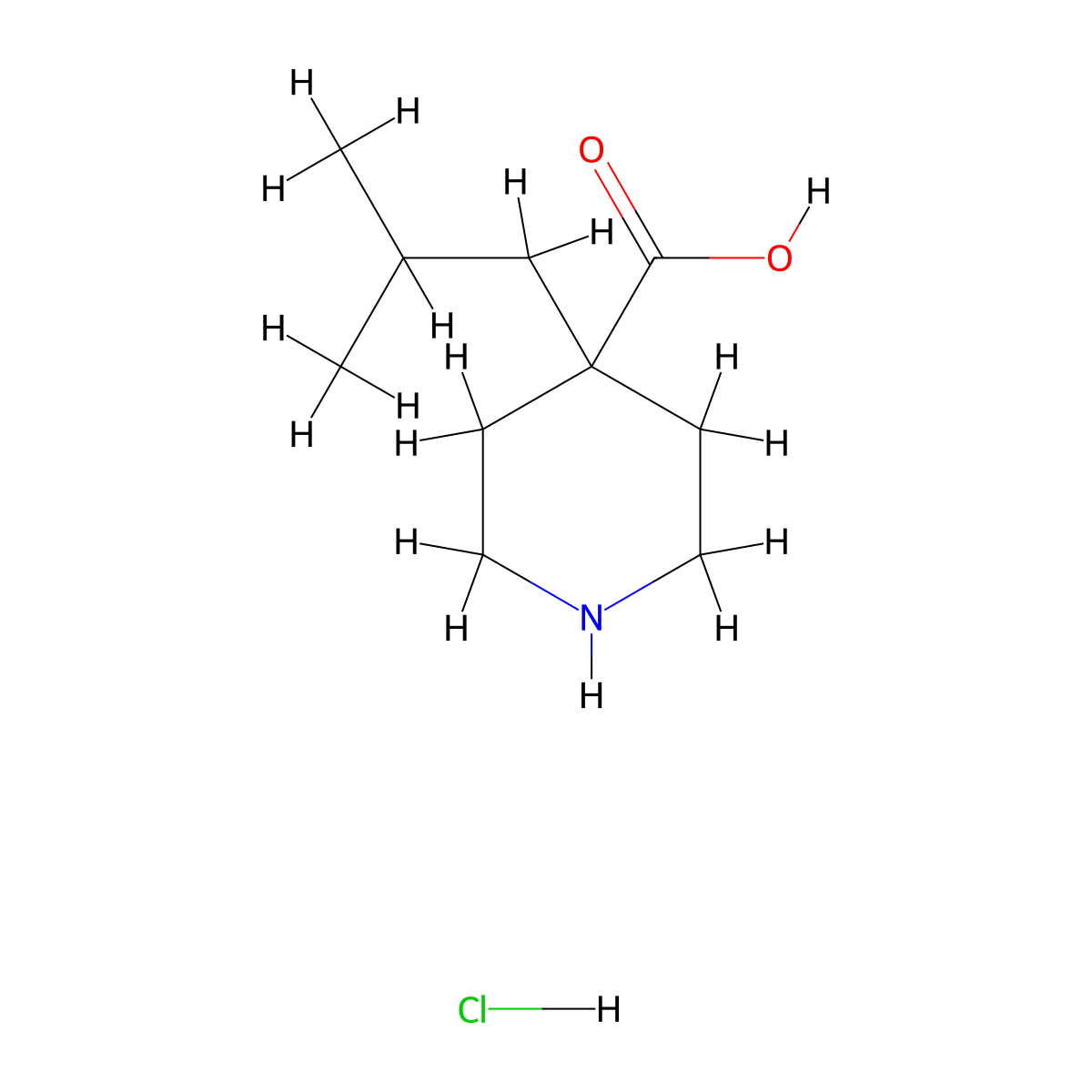 4-(2-Methylpropyl)piperidine-4-carboxylic acid hydrochloride molecular structure, CAS 2155855-25-5
