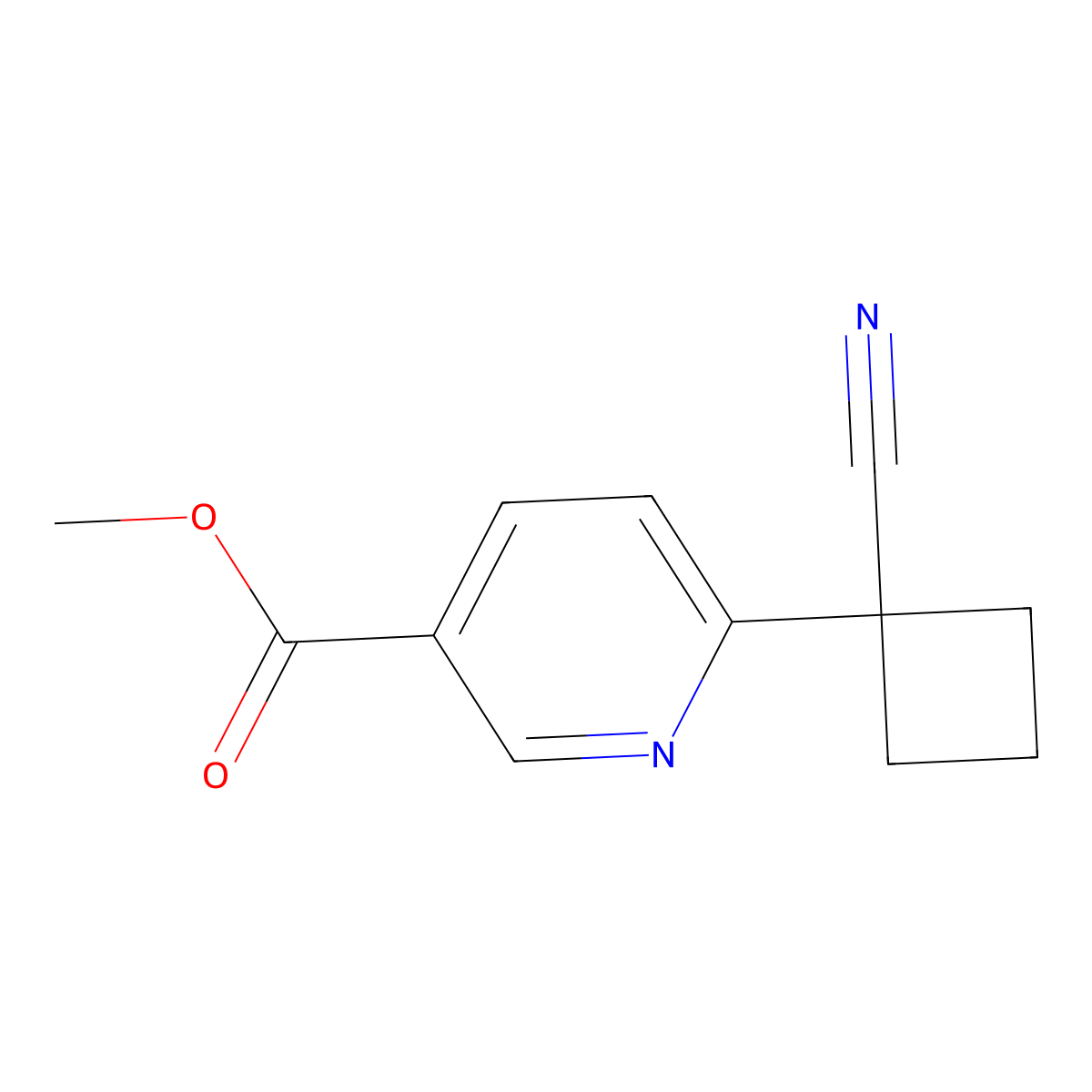 Methyl 6-(1-cyanocyclobutyl)pyridine-3-carboxylate molecular structure, CAS 2155855-35-7