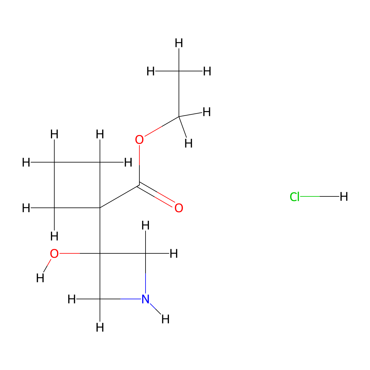 Ethyl 1-(3-hydroxyazetidin-3-yl)cyclobutane-1-carboxylate hydrochloride molecular structure, CAS 2155855-37-9