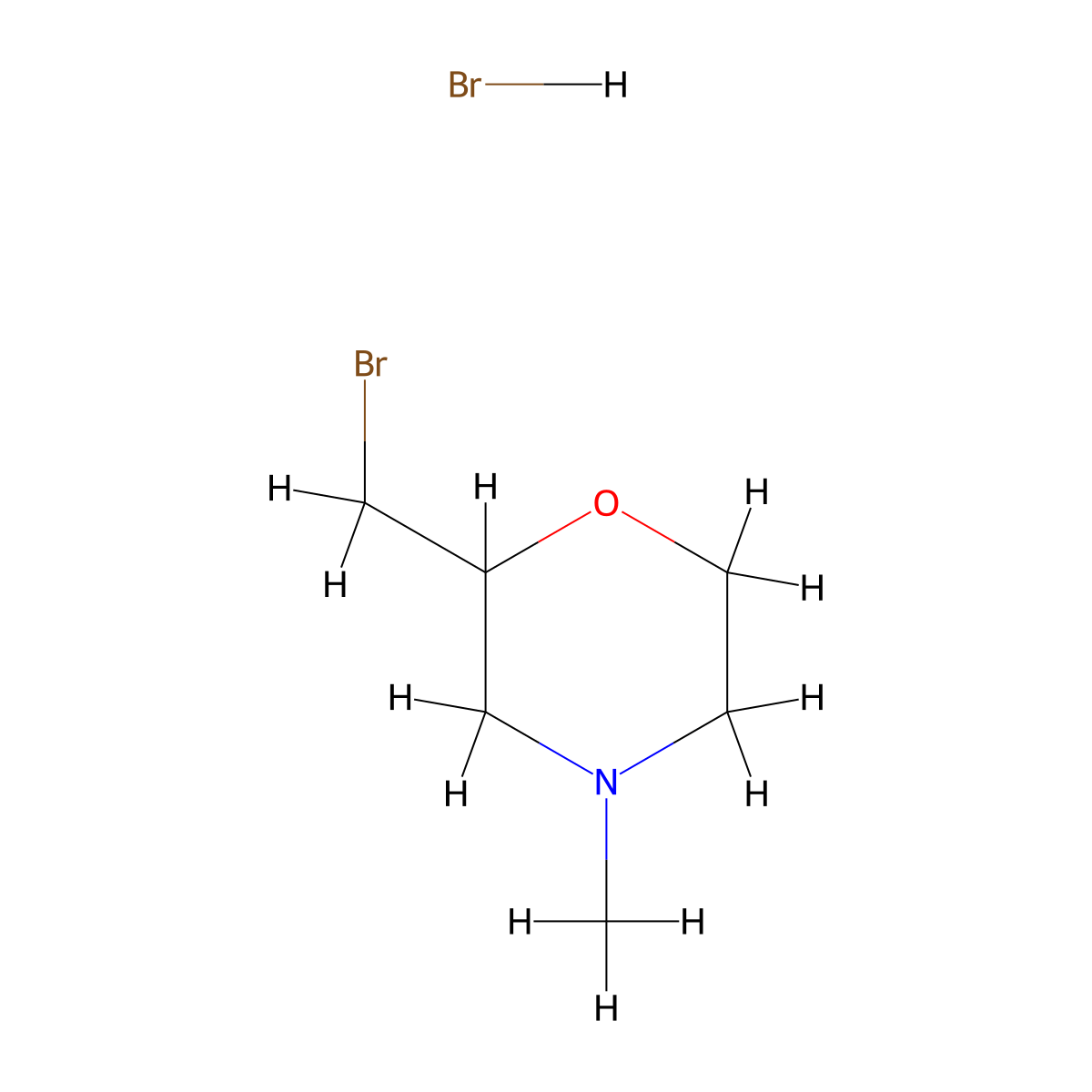 2-(Bromomethyl)-4-methylmorpholine hydrobromide molecular structure, CAS 2155855-38-0