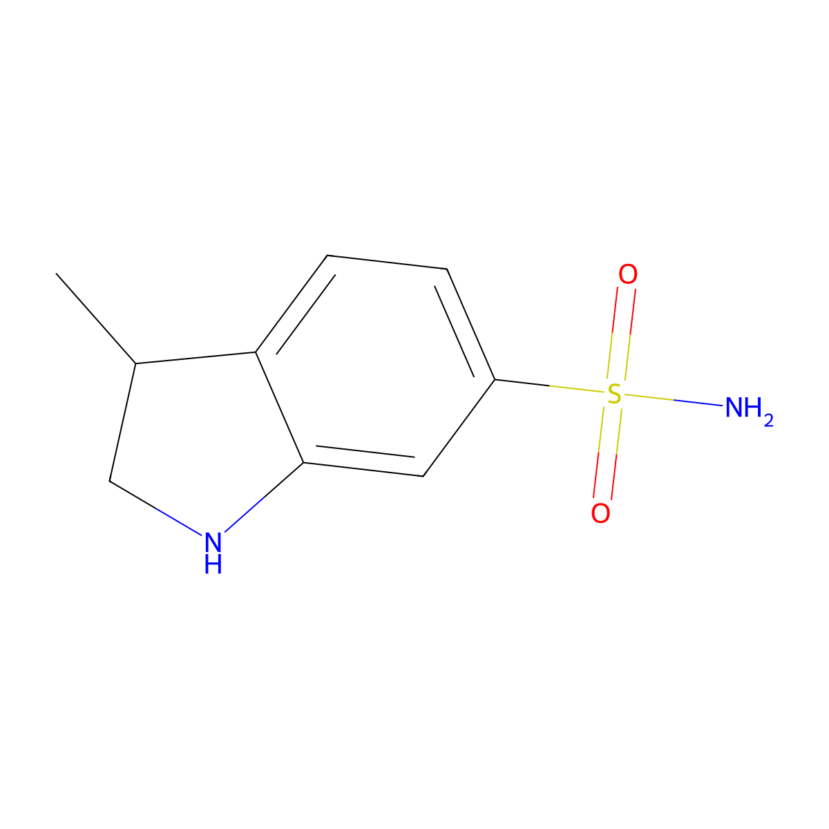 3-methyl-2,3-dihydro-1H-indole-6-sulfonamide molecular structure, CAS 2155855-41-5