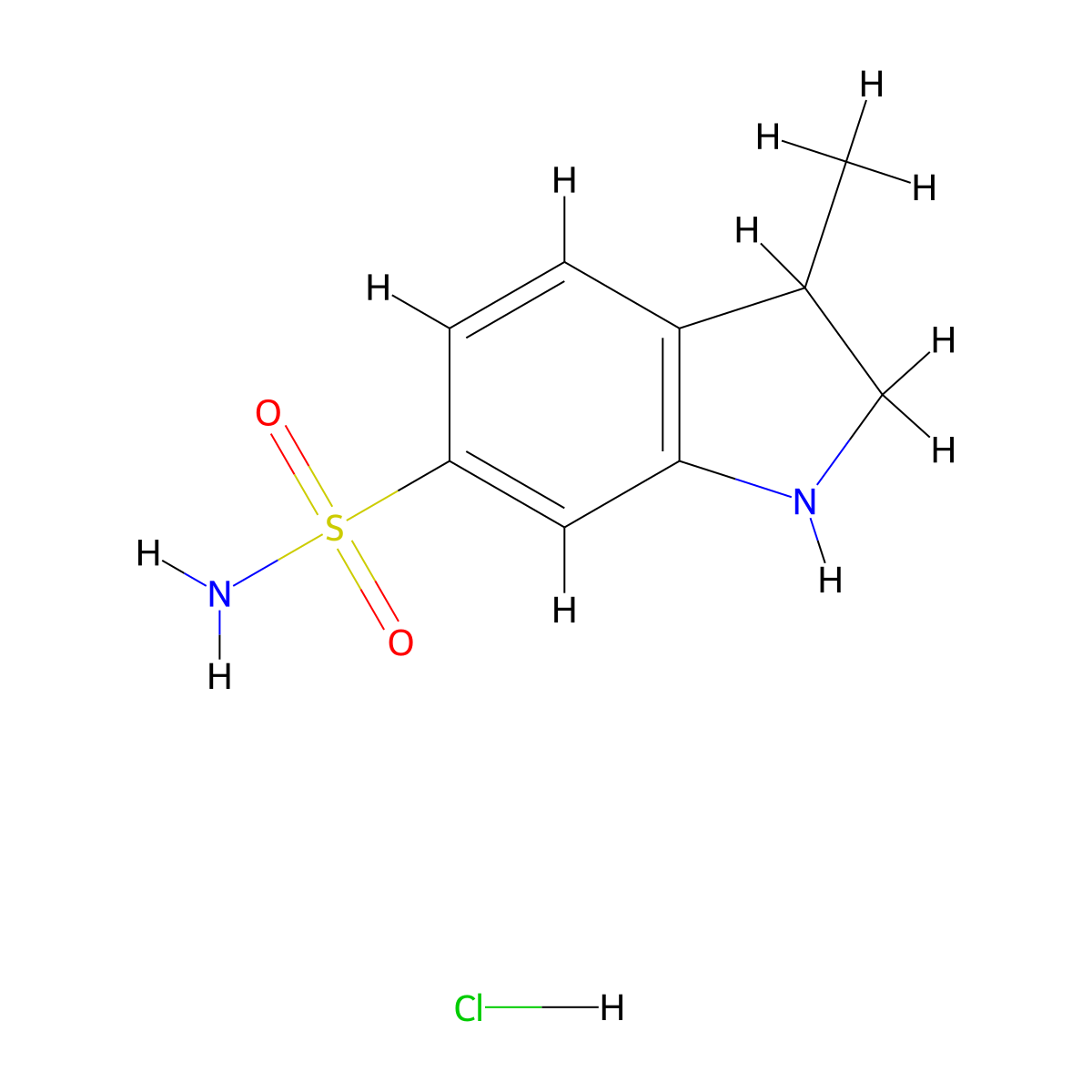 3-methyl-2,3-dihydro-1H-indole-6-sulfonamide hydrochloride molecular structure, CAS 2155855-42-6