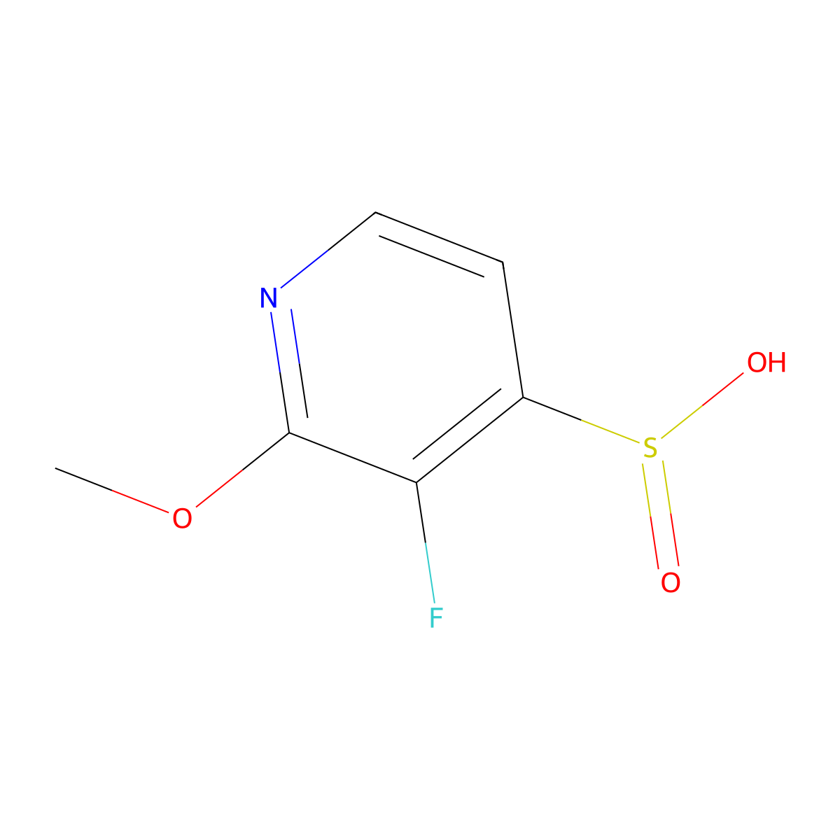 3-Fluoro-2-methoxypyridine-4-sulfinic acid molecular structure, CAS 2155855-43-7