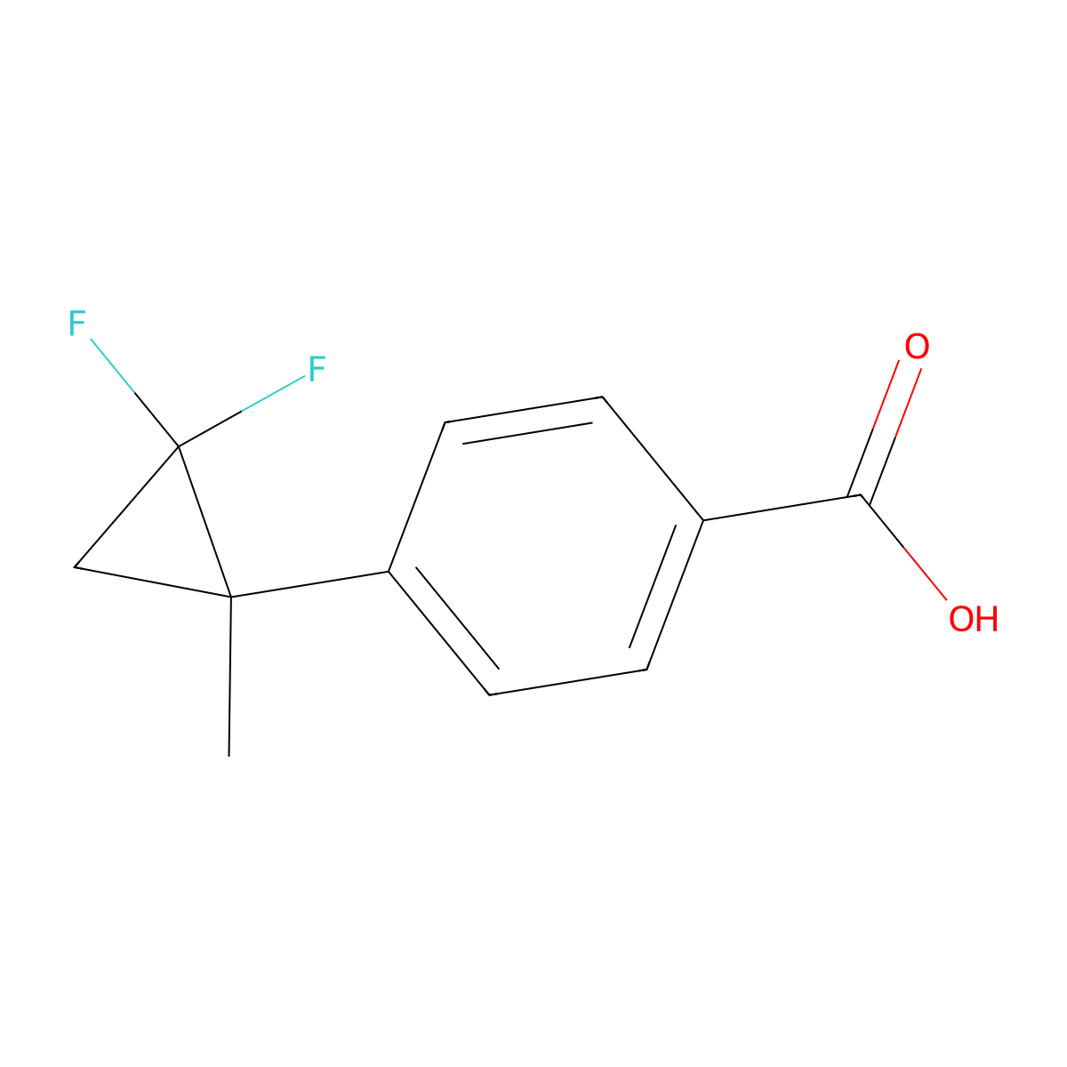 4-(2,2-Difluoro-1-methylcyclopropyl)benzoic acid molecular structure, CAS 2155855-53-9