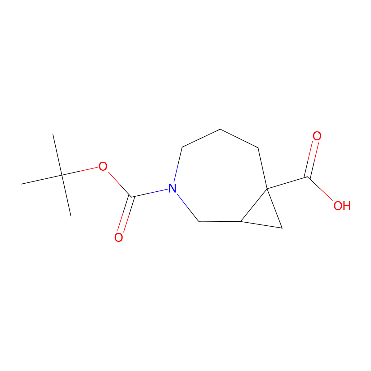 3-[(Tert-butoxy)carbonyl]-3-azabicyclo[5.1.0]octane-7-carboxylic acid molecular structure, CAS 2155855-70-0