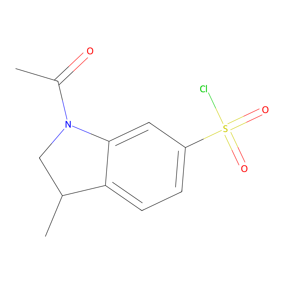 1-acetyl-3-methyl-2,3-dihydro-1H-indole-6-sulfonyl chloride molecular structure, CAS 2155855-72-2