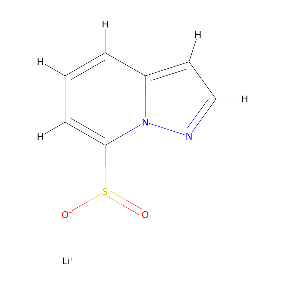 Lithium(1+) ion pyrazolo[1,5-a]pyridine-7-sulfinate molecular structure, CAS 2155855-80-2