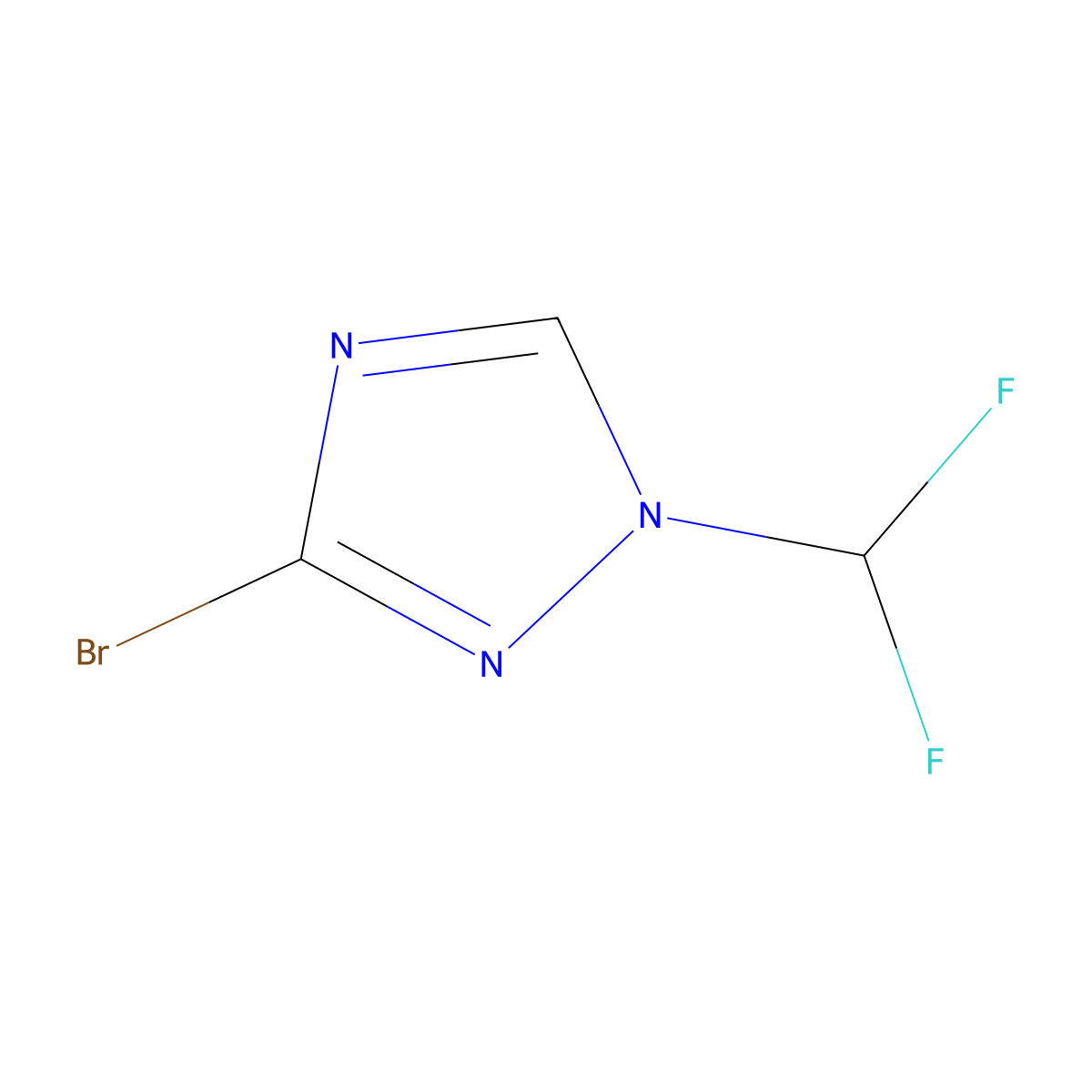 3-bromo-1-(difluoromethyl)-1H-1,2,4-triazole molecular structure, CAS 2155855-86-8