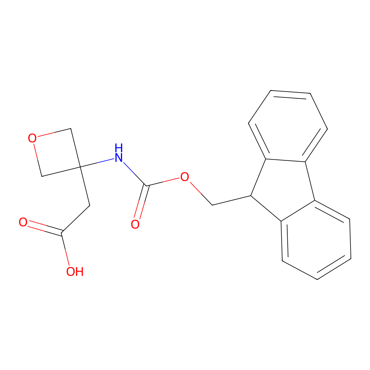 2-[3-({[(9H-fluoren-9-yl)methoxy]carbonyl}amino)oxetan-3-yl]acetic acid molecular structure, CAS 2155855-87-9