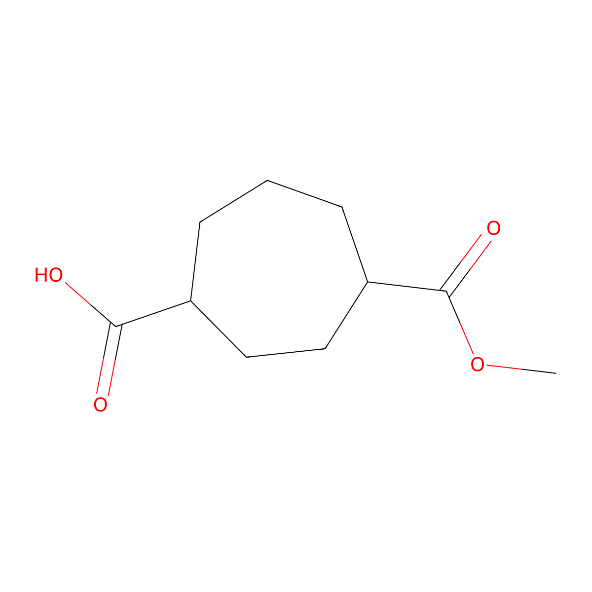 4-(Methoxycarbonyl)cycloheptane-1-carboxylic acid molecular structure, CAS 2155855-94-8