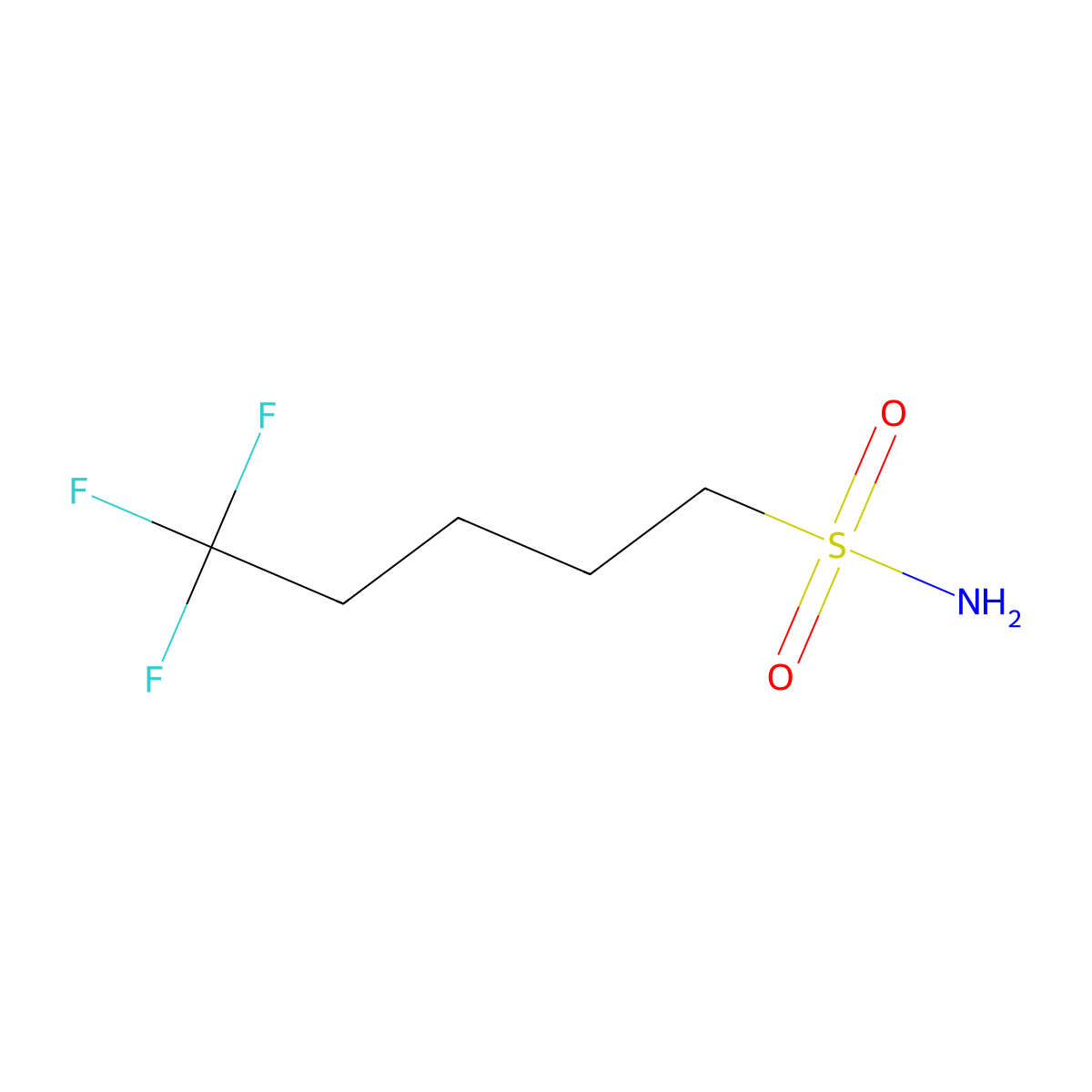 5,5,5-Trifluoropentane-1-sulfonamide molecular structure, CAS 2155856-03-2