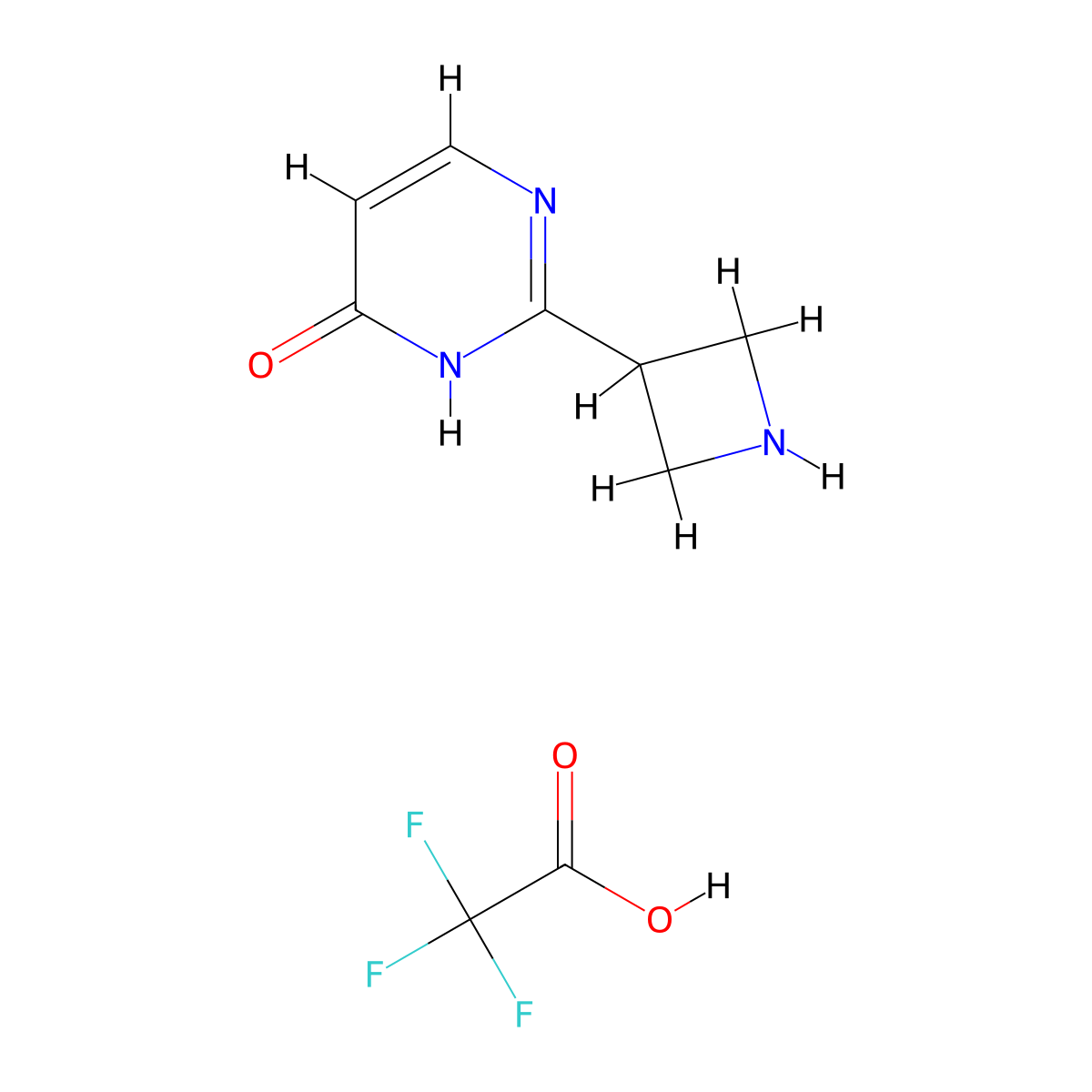 2-(Azetidin-3-yl)pyrimidin-4-ol; trifluoroacetic acid molecular structure, CAS 2155856-05-4