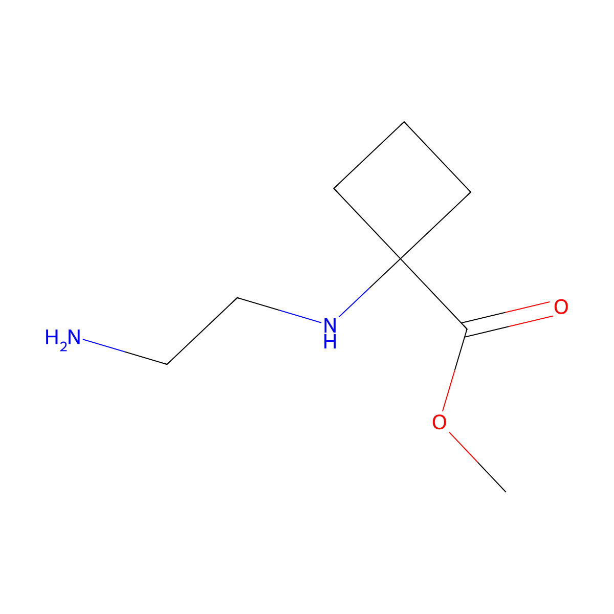 Methyl 1-[(2-aminoethyl)amino]cyclobutane-1-carboxylate molecular structure, CAS 2155856-07-6