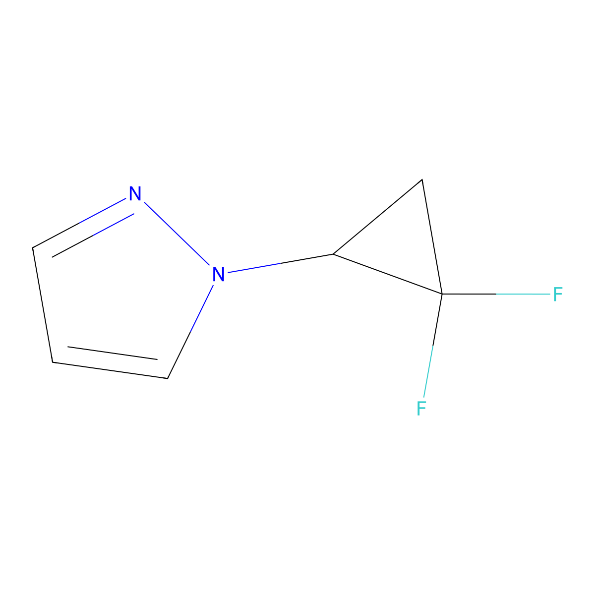 1-(2,2-Difluorocyclopropyl)-1H-pyrazole molecular structure, CAS 2155856-09-8