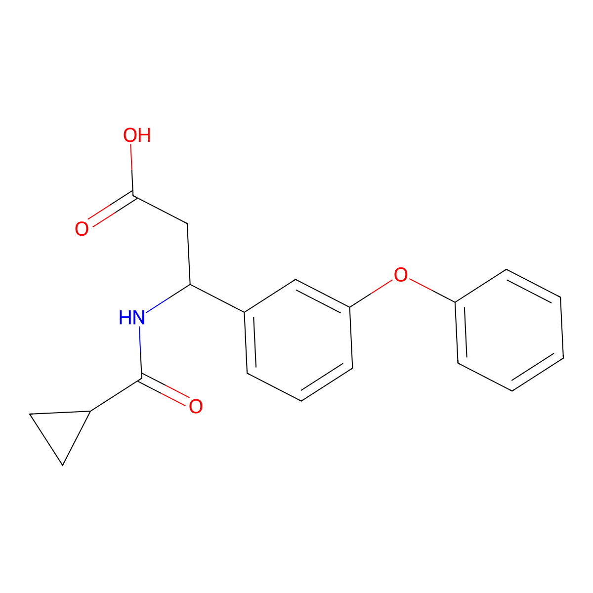3-(Cyclopropylformamido)-3-(3-phenoxyphenyl)propanoic acid molecular structure, CAS 2155856-13-4
