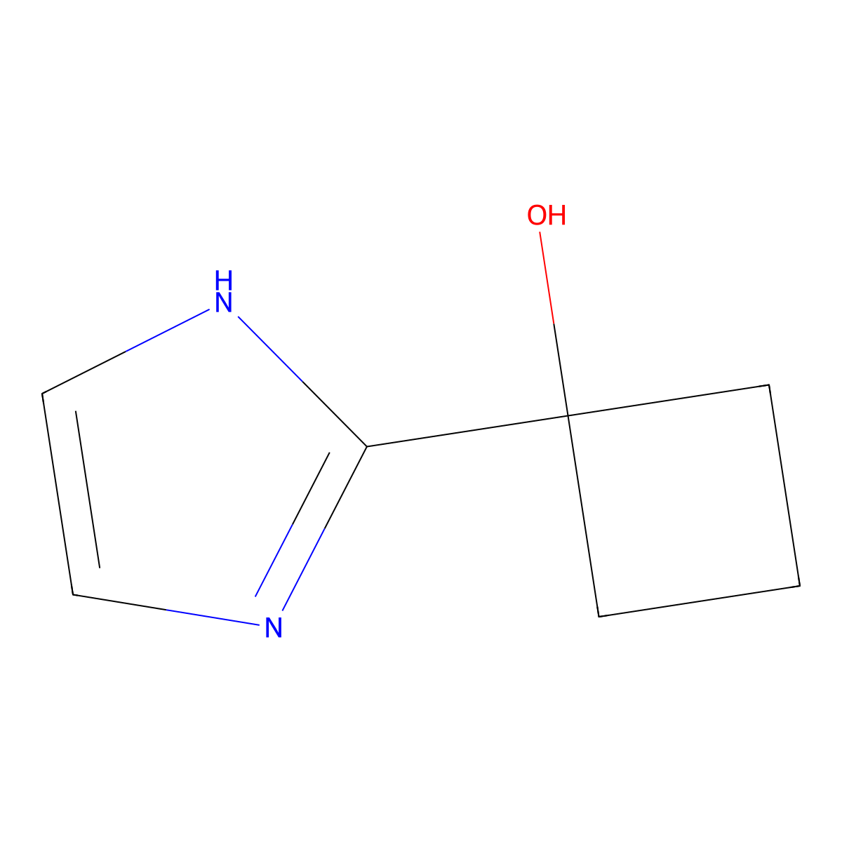 1-(1H-imidazol-2-yl)cyclobutan-1-ol molecular structure, CAS 2155856-15-6