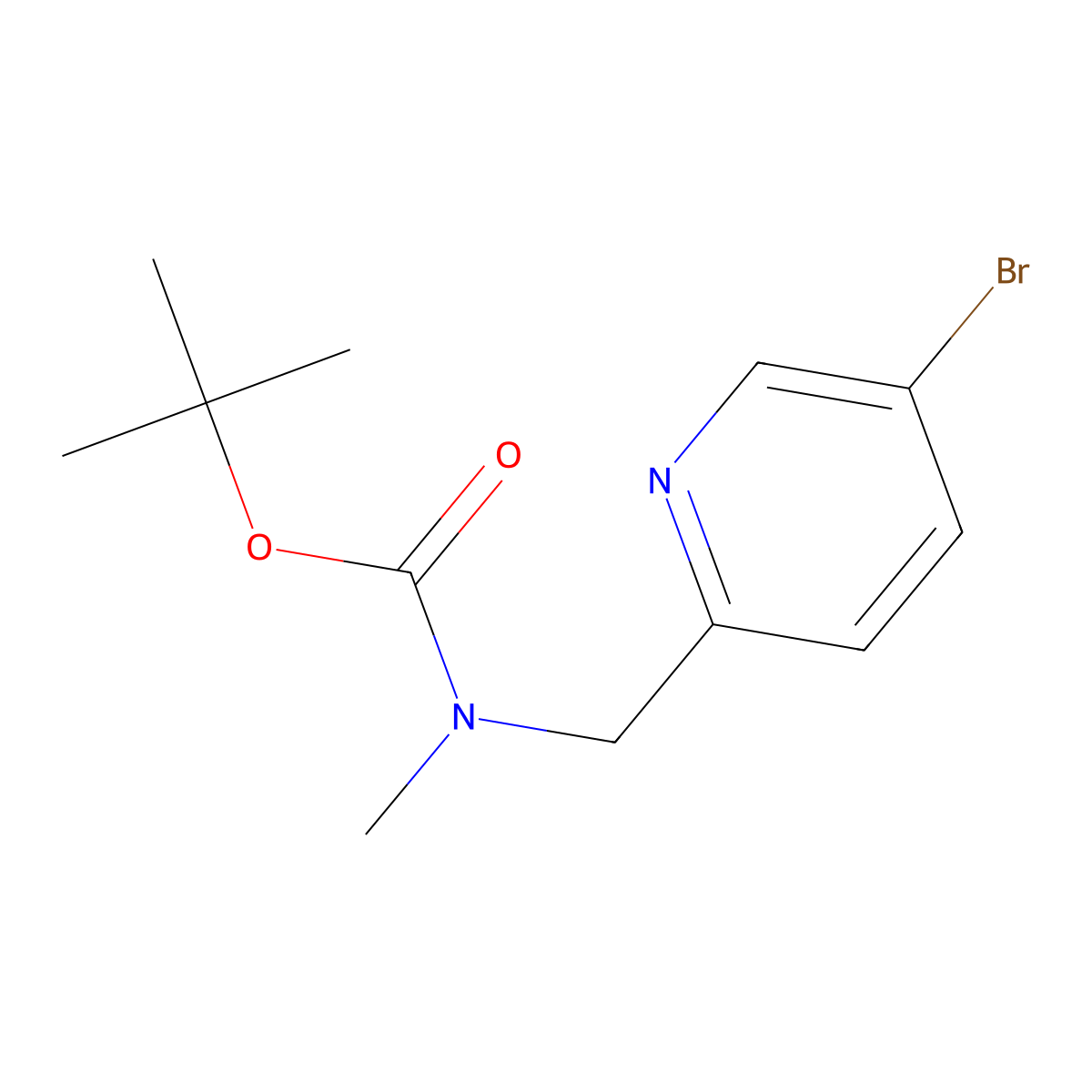 tert-Butyl ((5-bromopyridin-2-yl)methyl)(methyl)carbamate molecular structure, CAS 2155856-19-0
