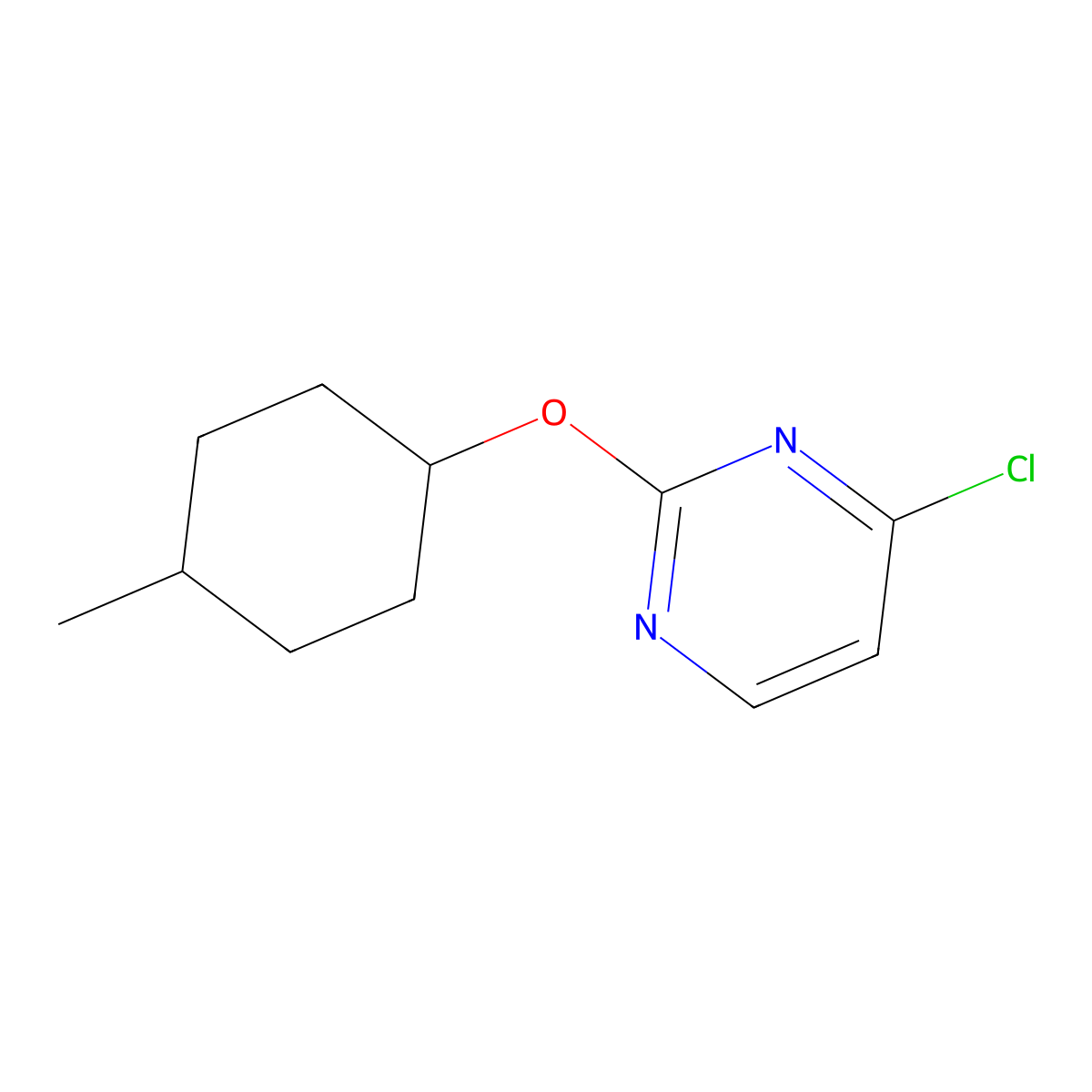 4-Chloro-2-[(4-methylcyclohexyl)oxy]pyrimidine molecular structure, CAS 2155856-24-7