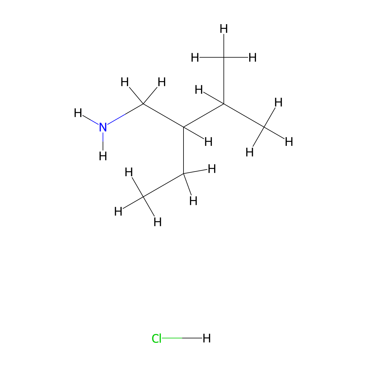 3-(Aminomethyl)-2-methylpentane hydrochloride molecular structure, CAS 2155856-28-1
