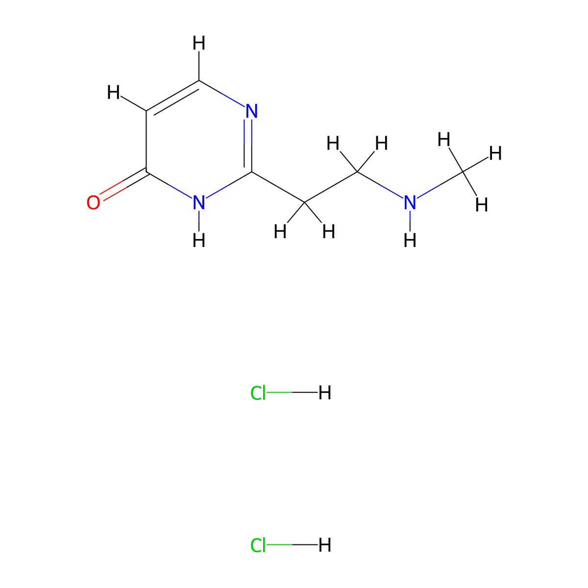 2-[2-(Methylamino)ethyl]pyrimidin-4-ol dihydrochloride molecular structure, CAS 2155856-30-5