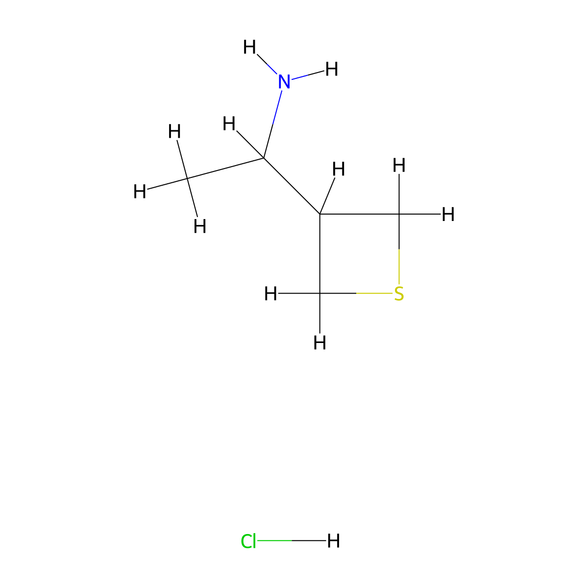 1-(Thietan-3-yl)ethan-1-amine hydrochloride molecular structure, CAS 2155856-31-6