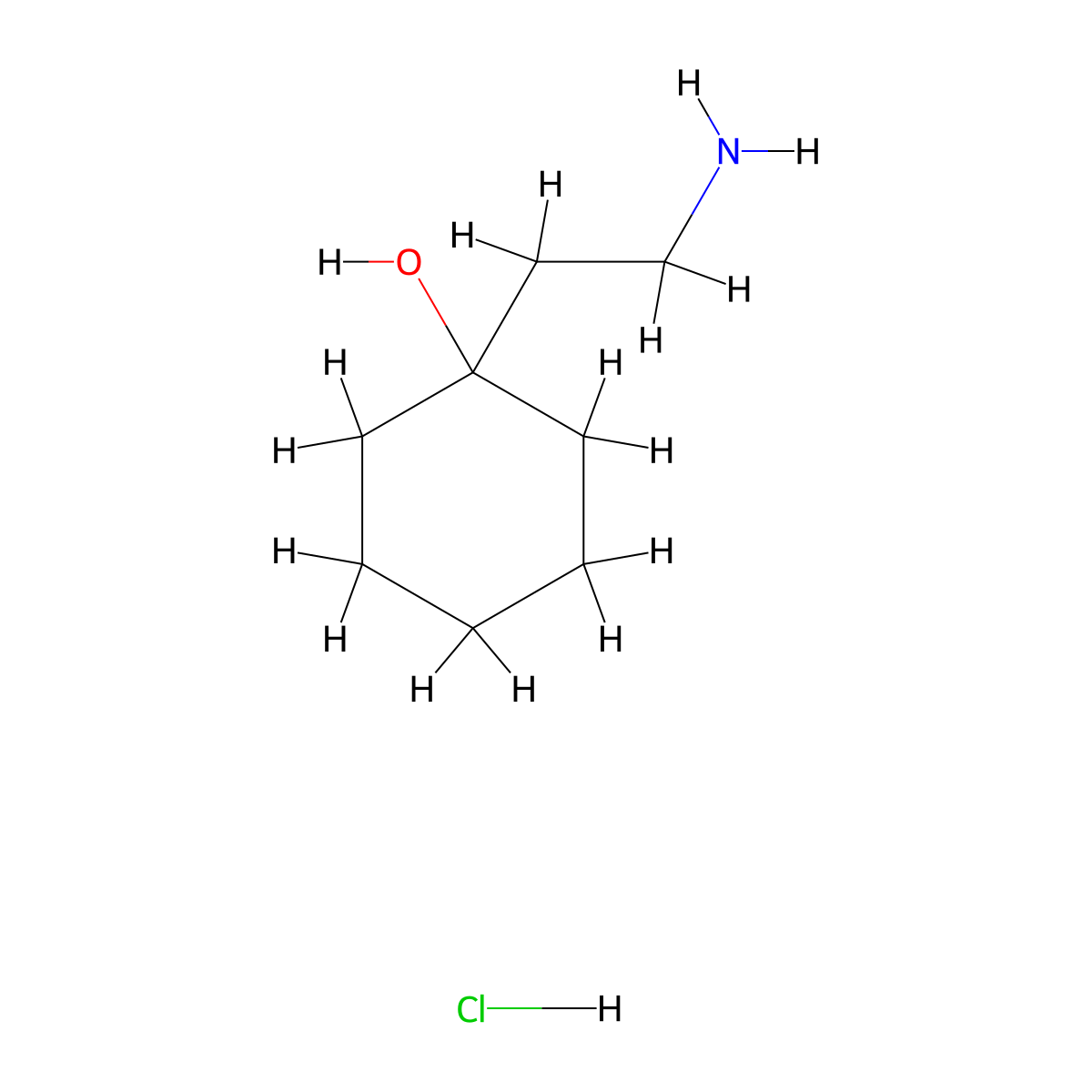 1-(2-Aminoethyl)cyclohexan-1-ol hydrochloride molecular structure, CAS 2155856-37-2