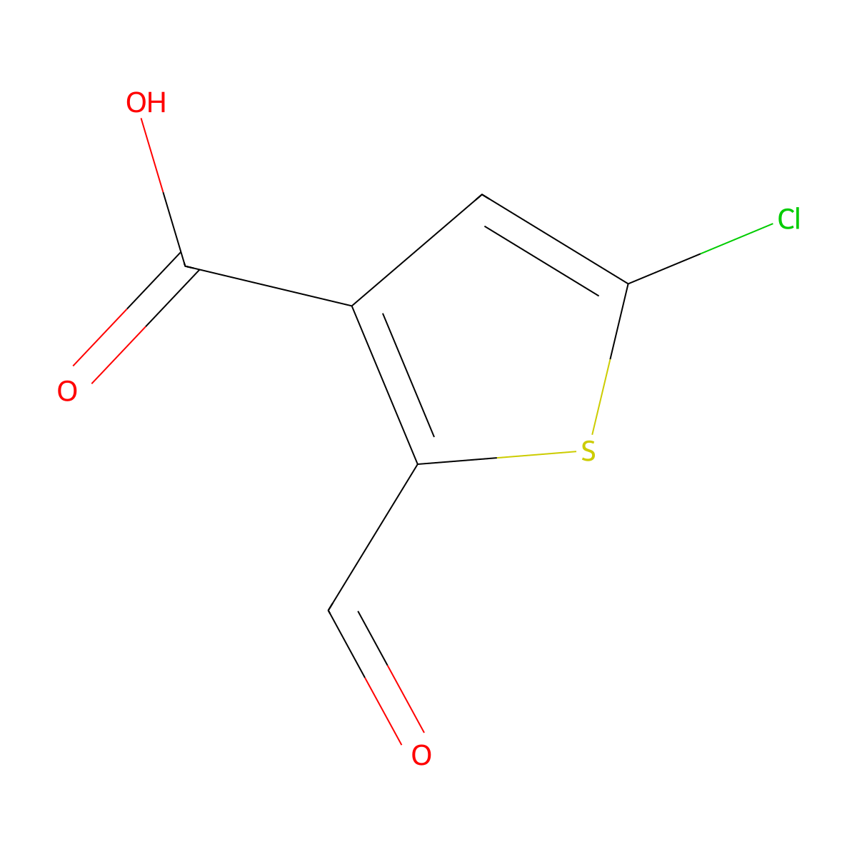 5-Chloro-2-formylthiophene-3-carboxylic acid molecular structure, CAS 2155856-41-8