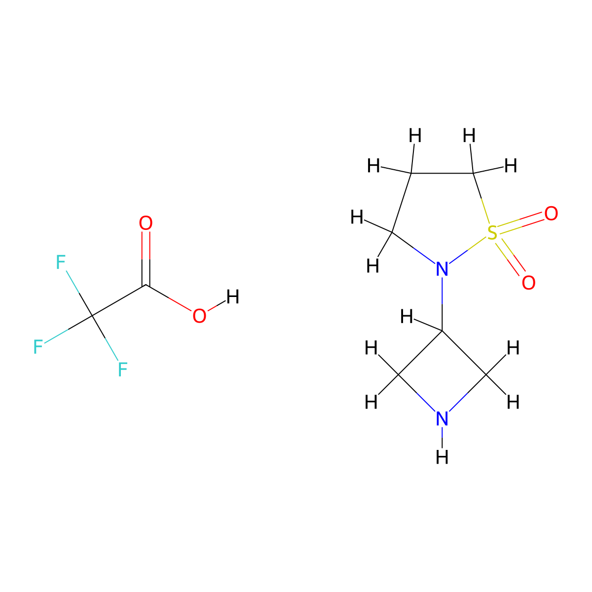 2-(Azetidin-3-yl)-1lambda6,2-thiazolidine-1,1-dione; trifluoroacetic acid molecular structure, CAS 2155856-46-3