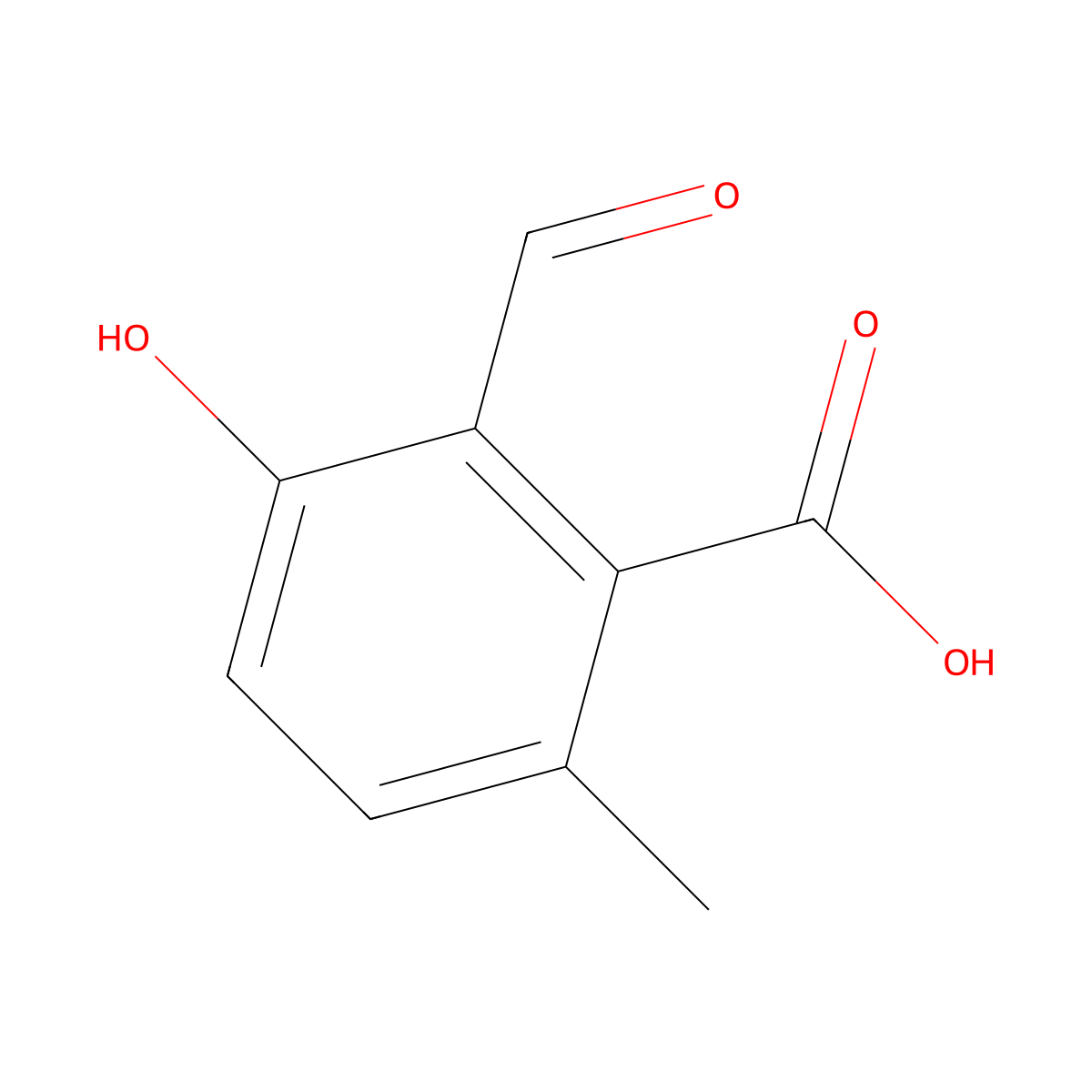 2-Formyl-3-hydroxy-6-methylbenzoic acid molecular structure, CAS 2155856-48-5