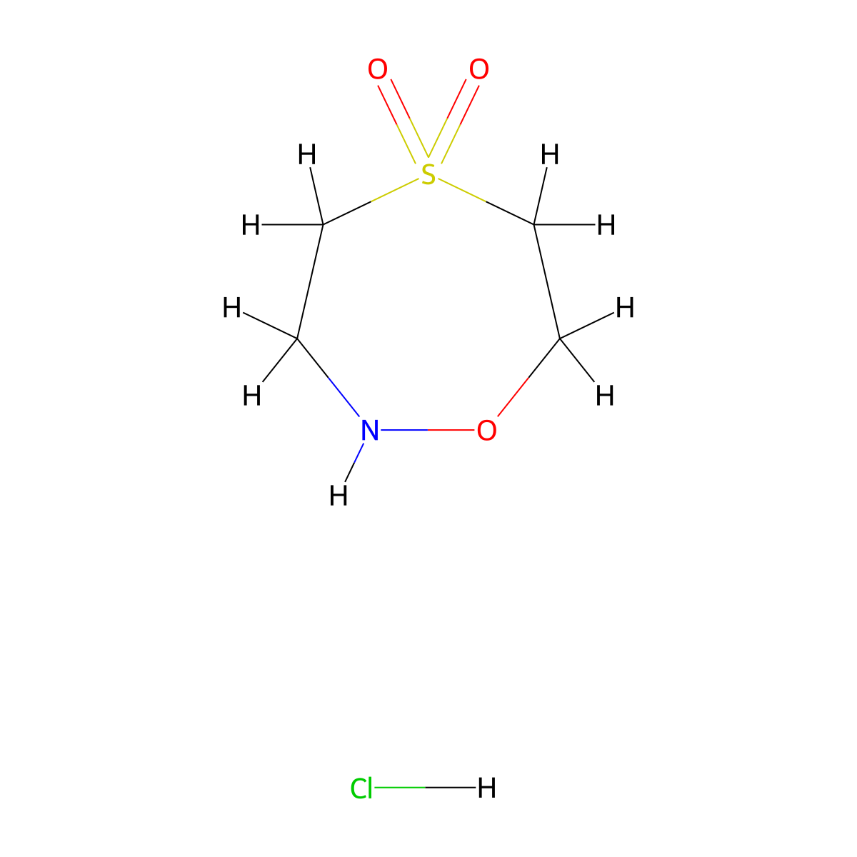 1,5lambda6,2-Oxathiazepane-5,5-dione hydrochloride molecular structure, CAS 2155856-53-2